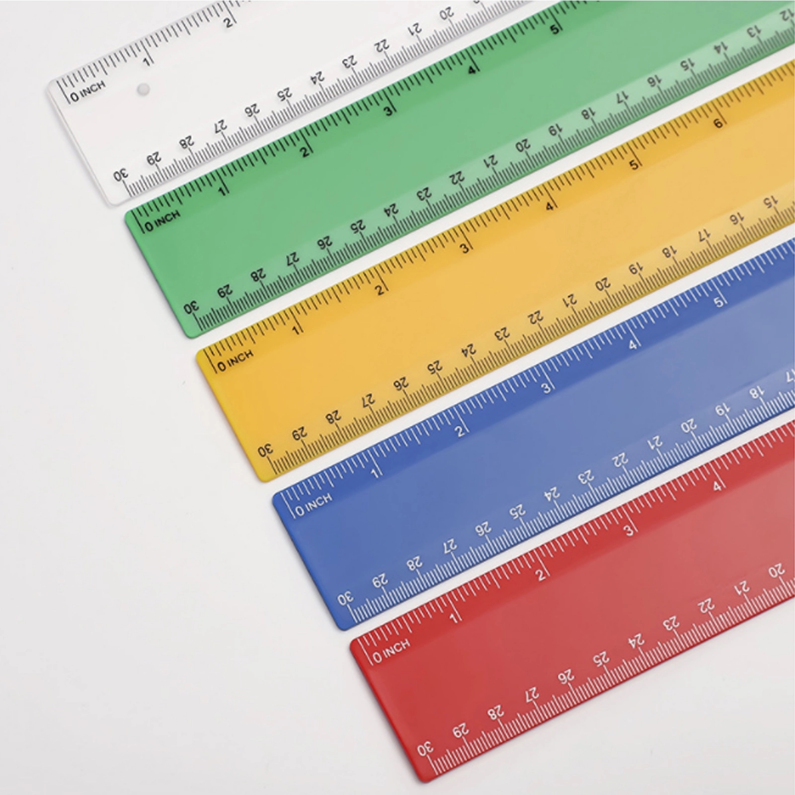 12" Double Beveled Edge Plastic Ruler 4