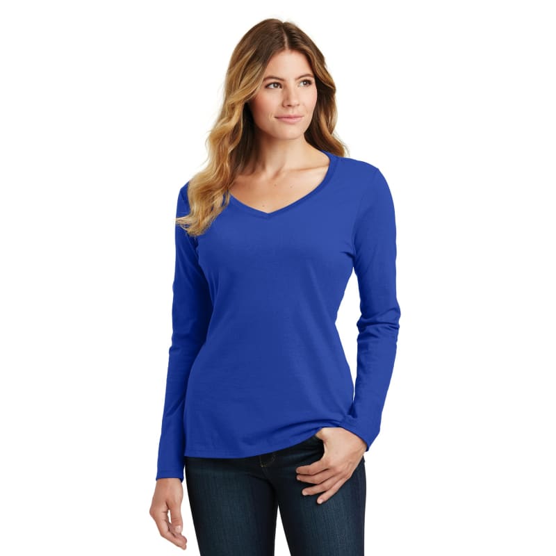 Port & Company Women's Long Sleeve Fan Favorite V-Neck Tee. 73