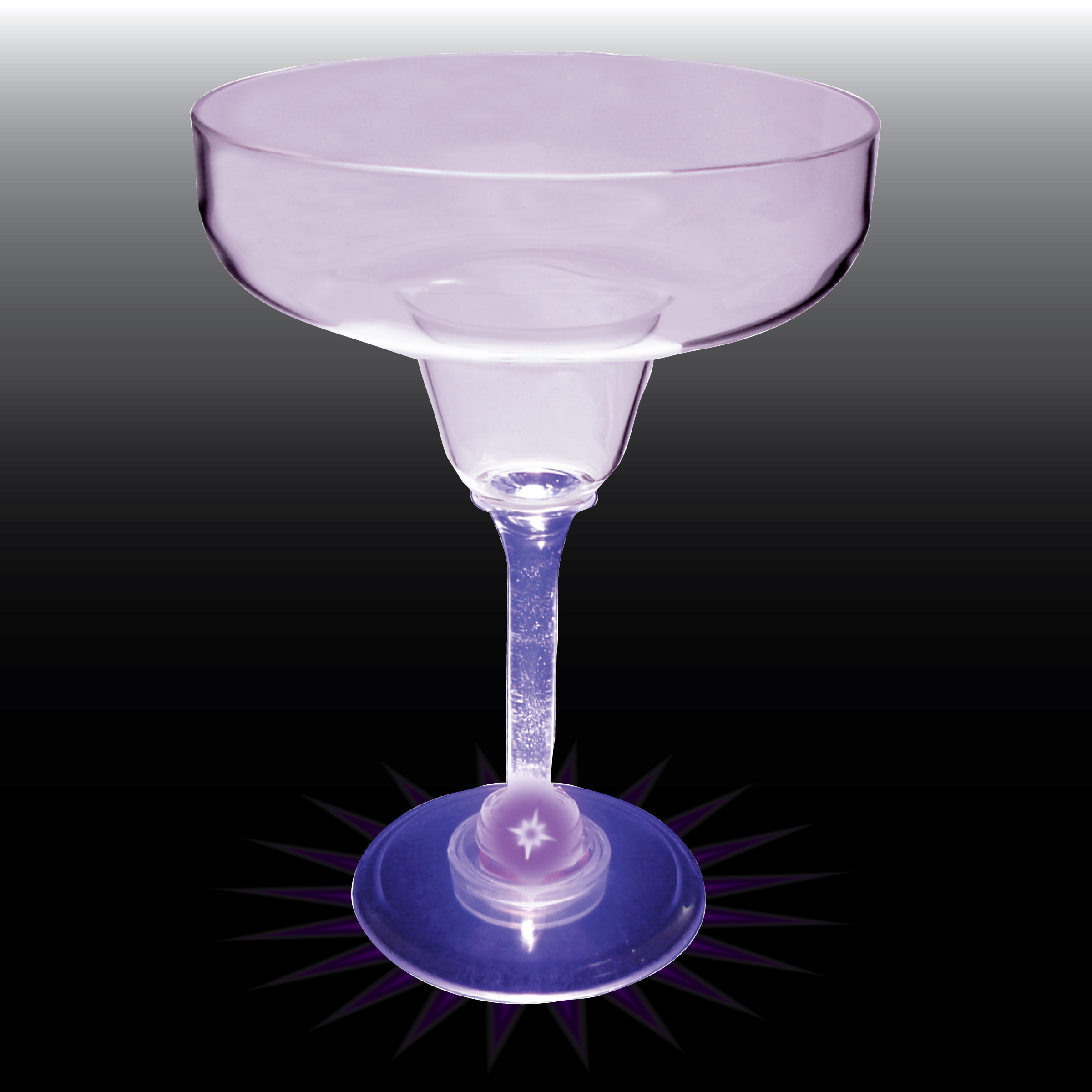 12oz Light Up Standard Stem Plastic Margarita Glass