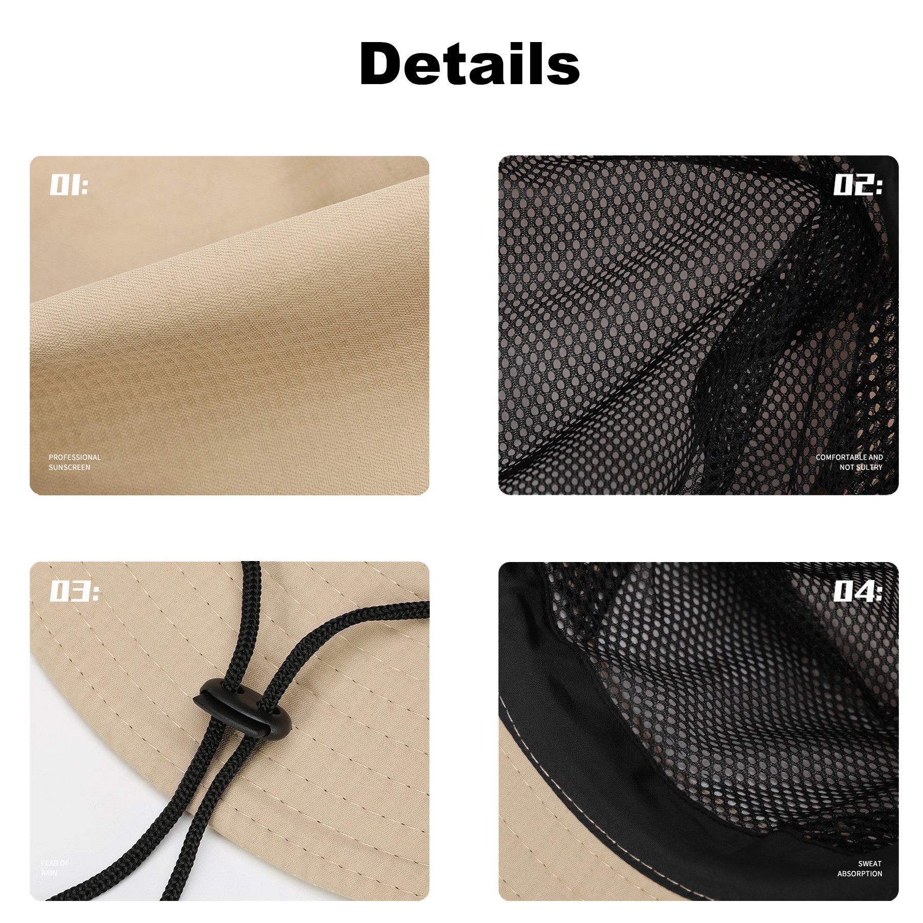 Wide Brim Waterproof Bucket Hat 1