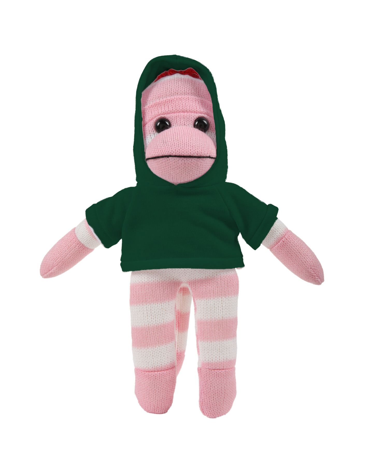 soft plush Pink Sock Monkey with hoodie 21