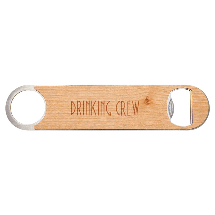 1 1/2" x 7" Bottle Opener with Wood Veneer 2