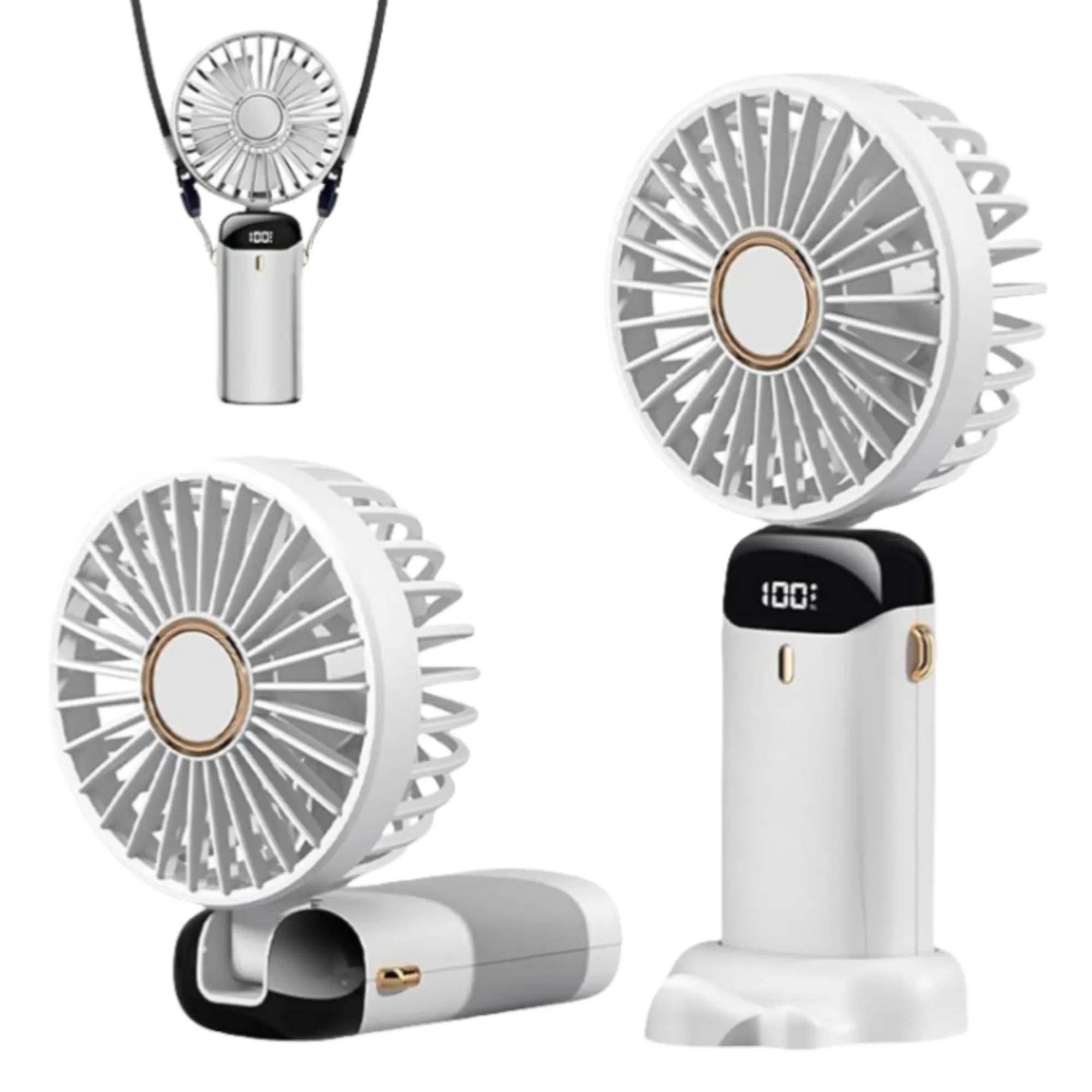 Portable LED Display Rechargeable Handheld Fan 6