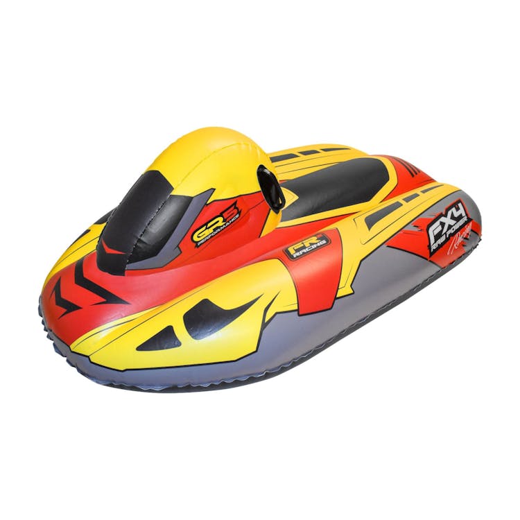 Inflatable Snowmobile Sleds - Yellow/Red 2