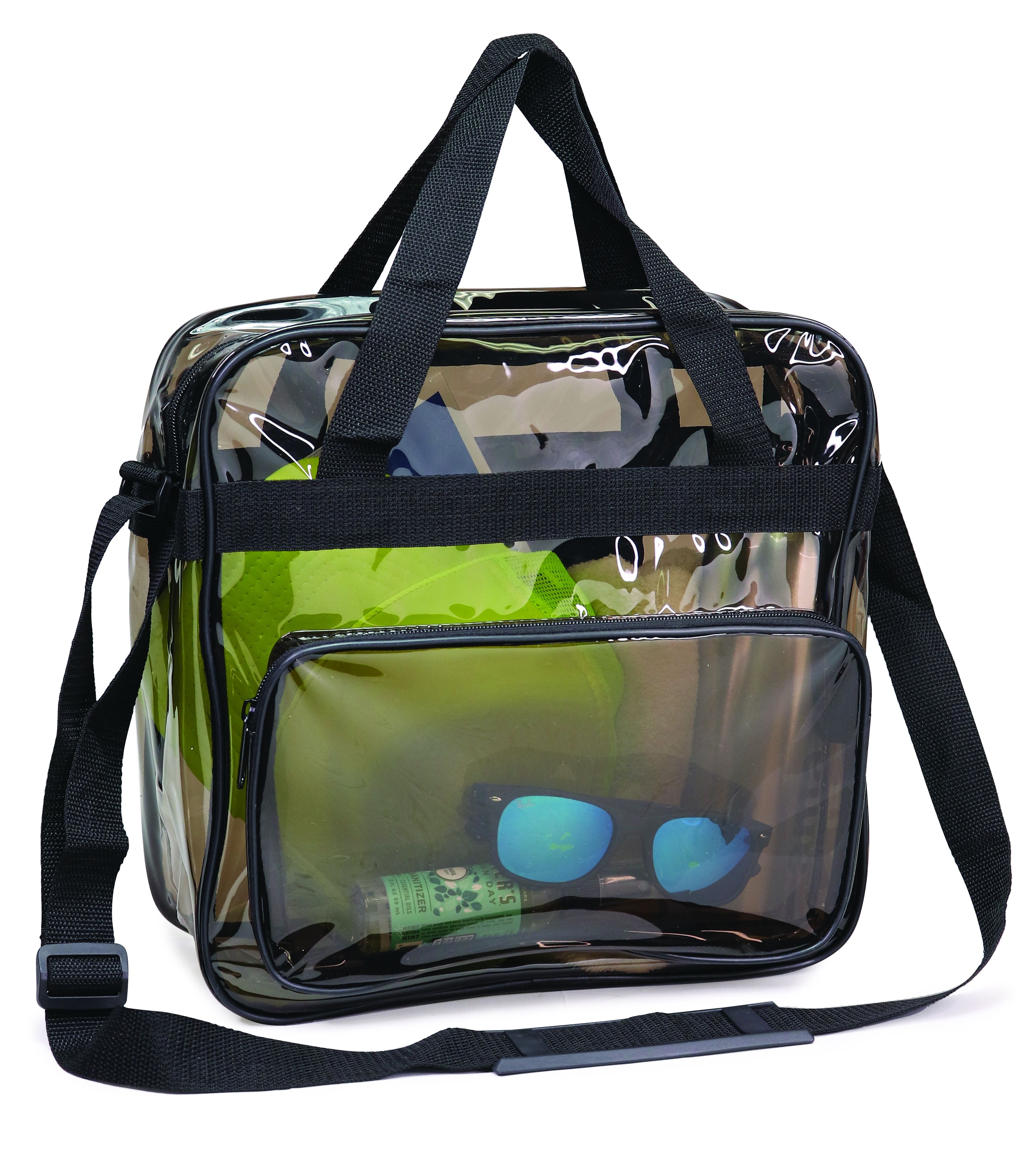 Clear Vinyl Messenger Bag with Black Trim 4