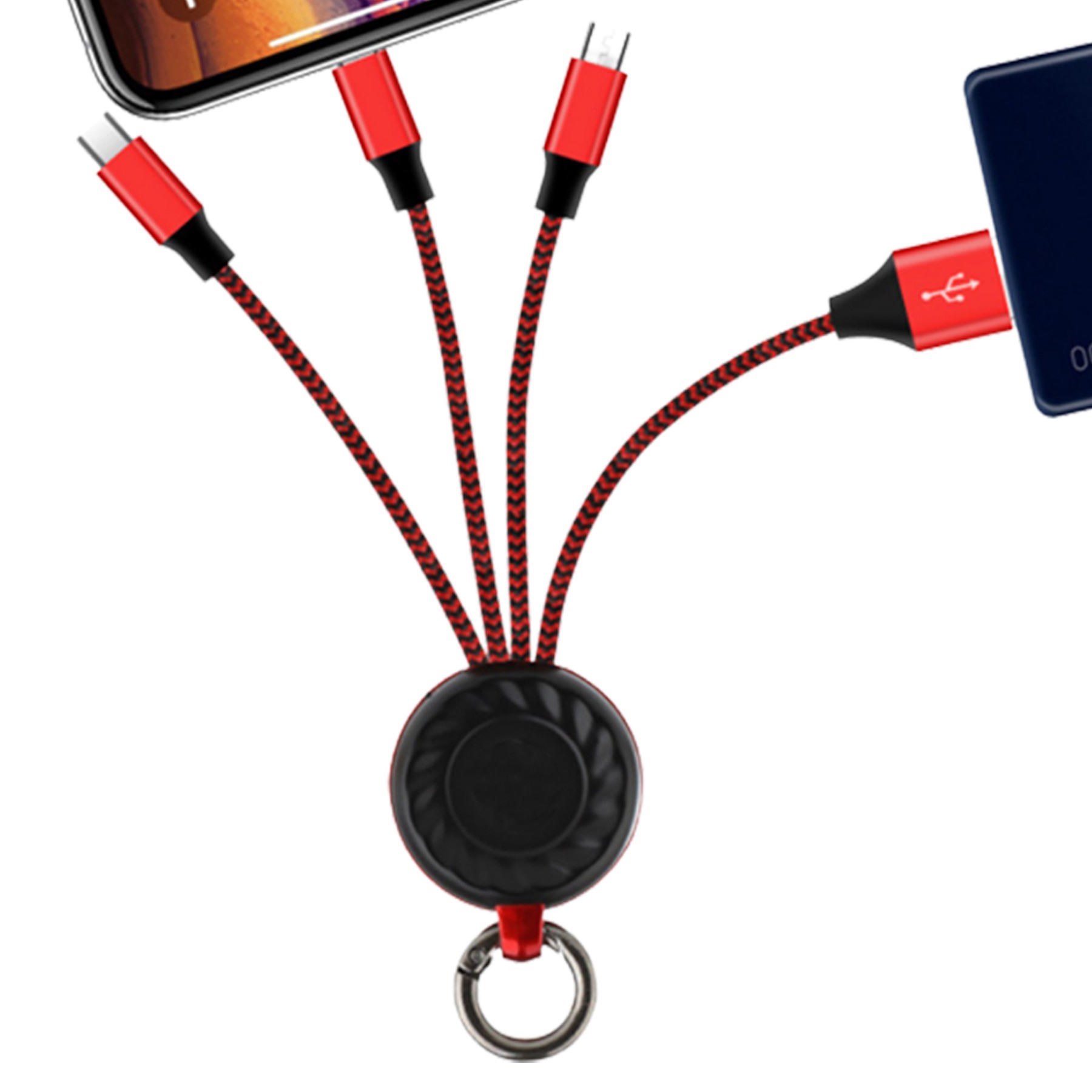 4.72 Inch 3 In 1 Charging Cable Keychain 2