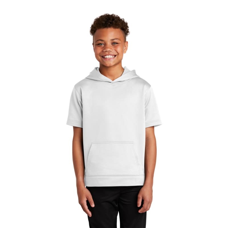 Sport-Tek Youth Sport-Wick Fleece Short Sleeve Hooded Pullover. 16