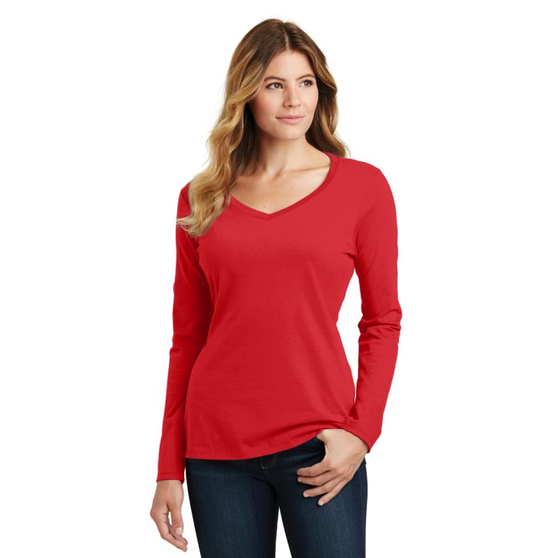Port & Company Women's Long Sleeve Fan Favorite V-Neck Tee. 70