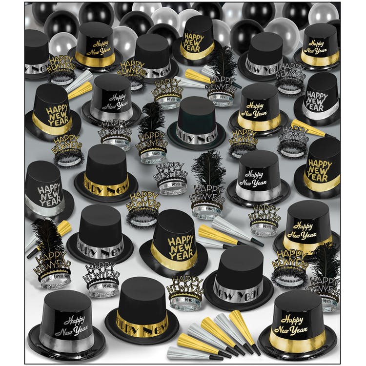 New Years Party Packs - Silver & Gold 225 Piece 2