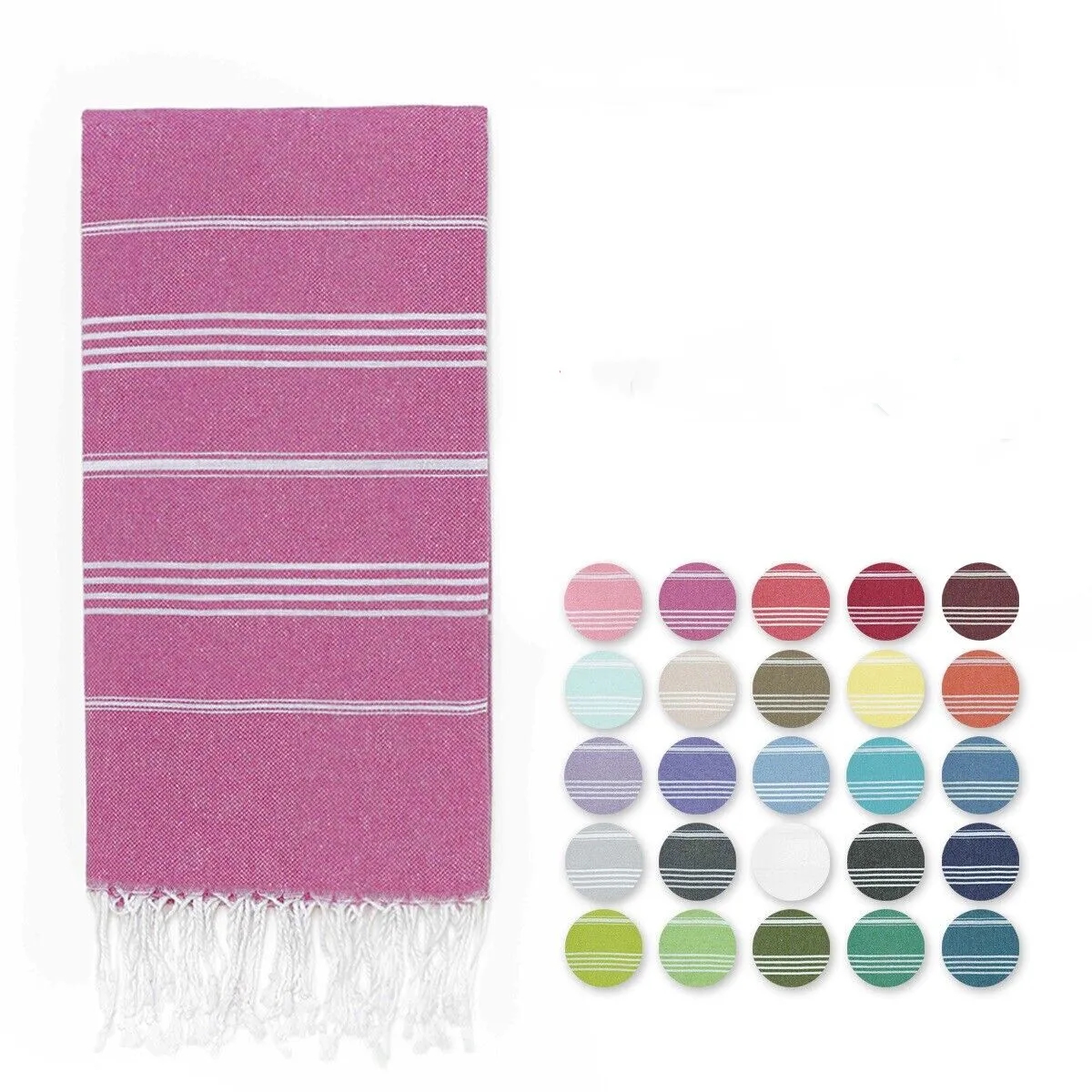 71" Striped Beach Towel With Fringe 4