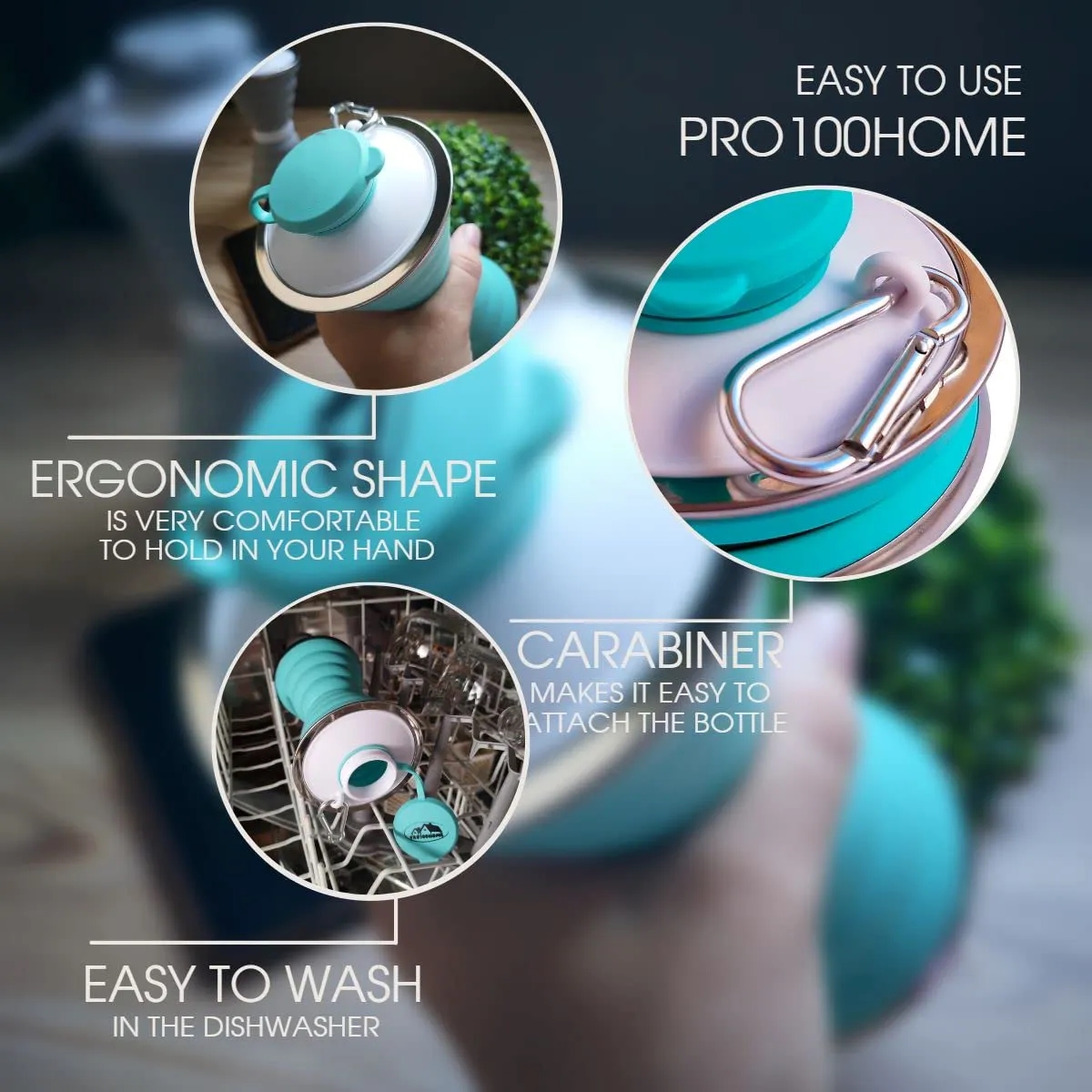 17 Oz Collapsible Water Bottles with Carabiner 9