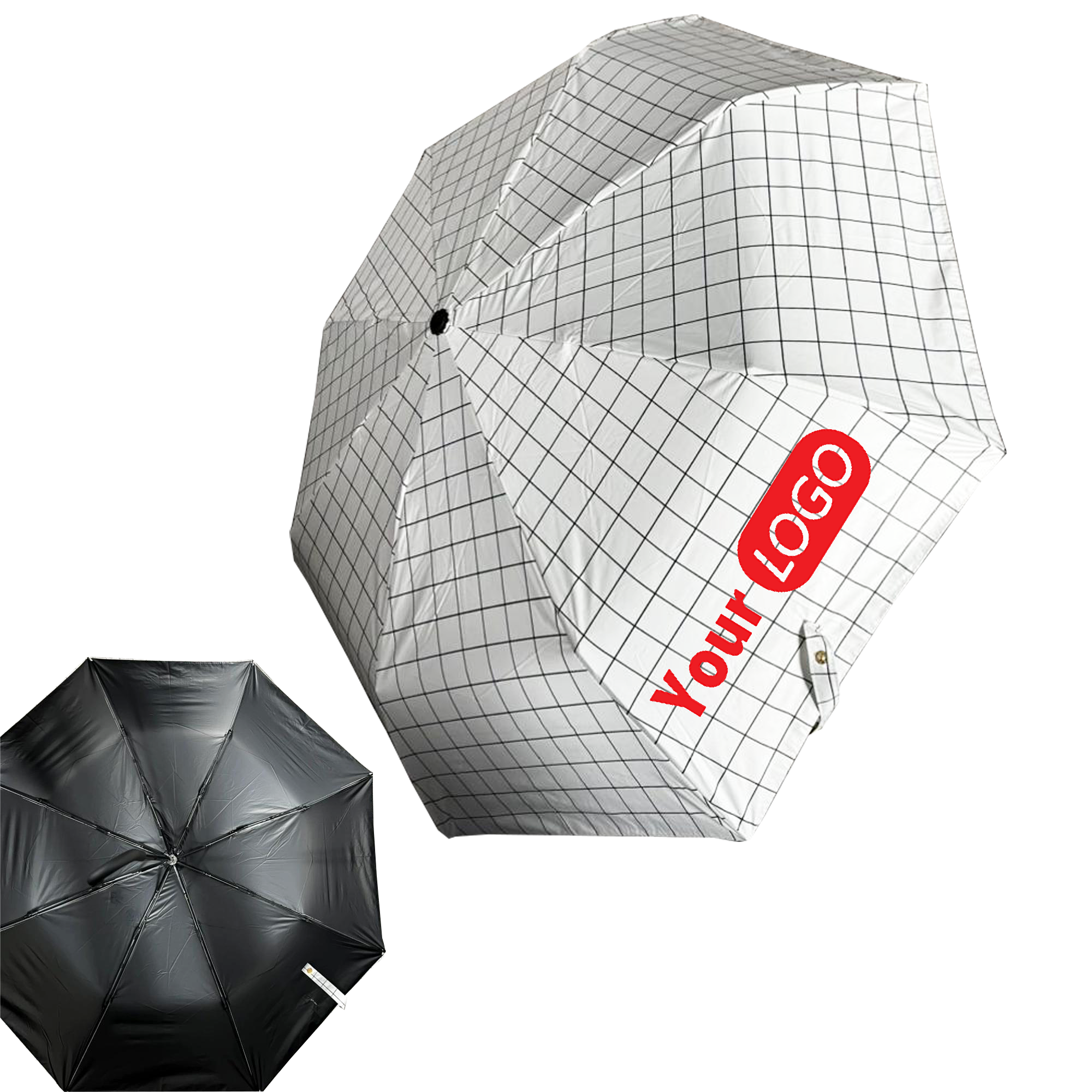 Budget Advertising Lattice Folding Sun & Rain Umbrella 1