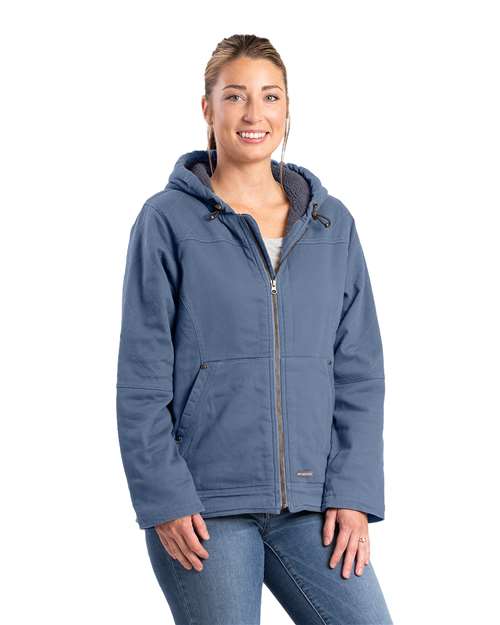 Women's Sherpa-Lined Twill Hooded Jacket - WHJ48 3