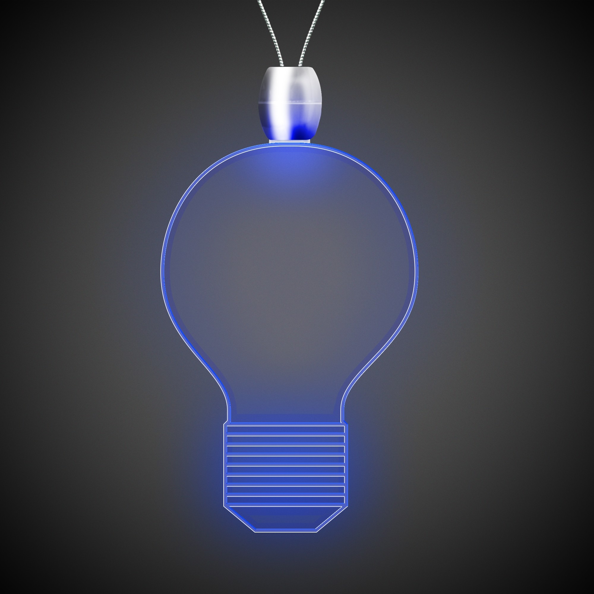 Light Bulb Blue Light-Up Acrylic Pendant Necklace