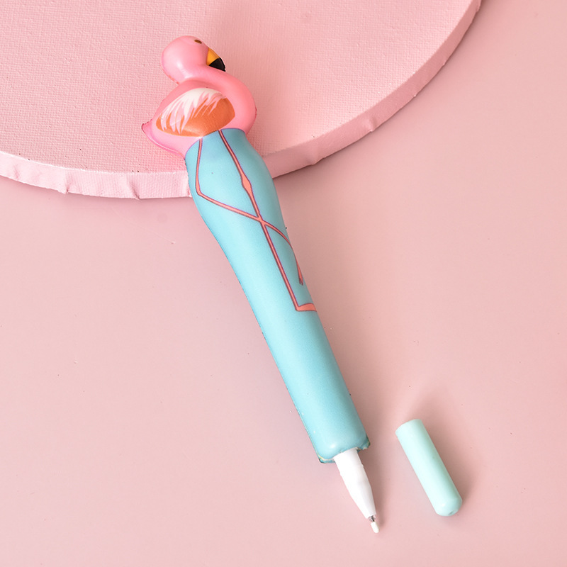 2 in 1 Squishy Flamingo Ball Pen and Squeeze Toy 5