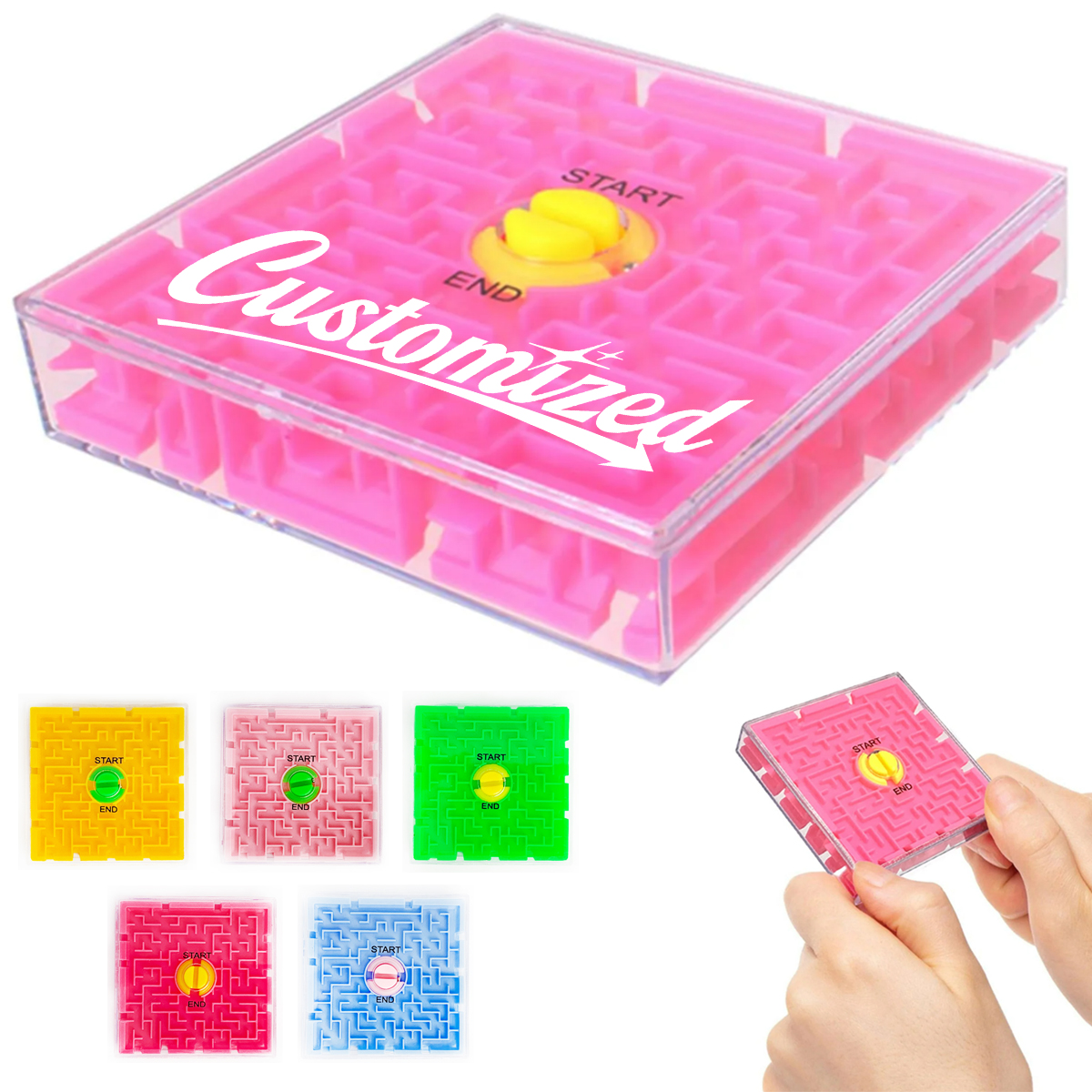 Plastic Maze Puzzle Game Cube with Start End Track 3