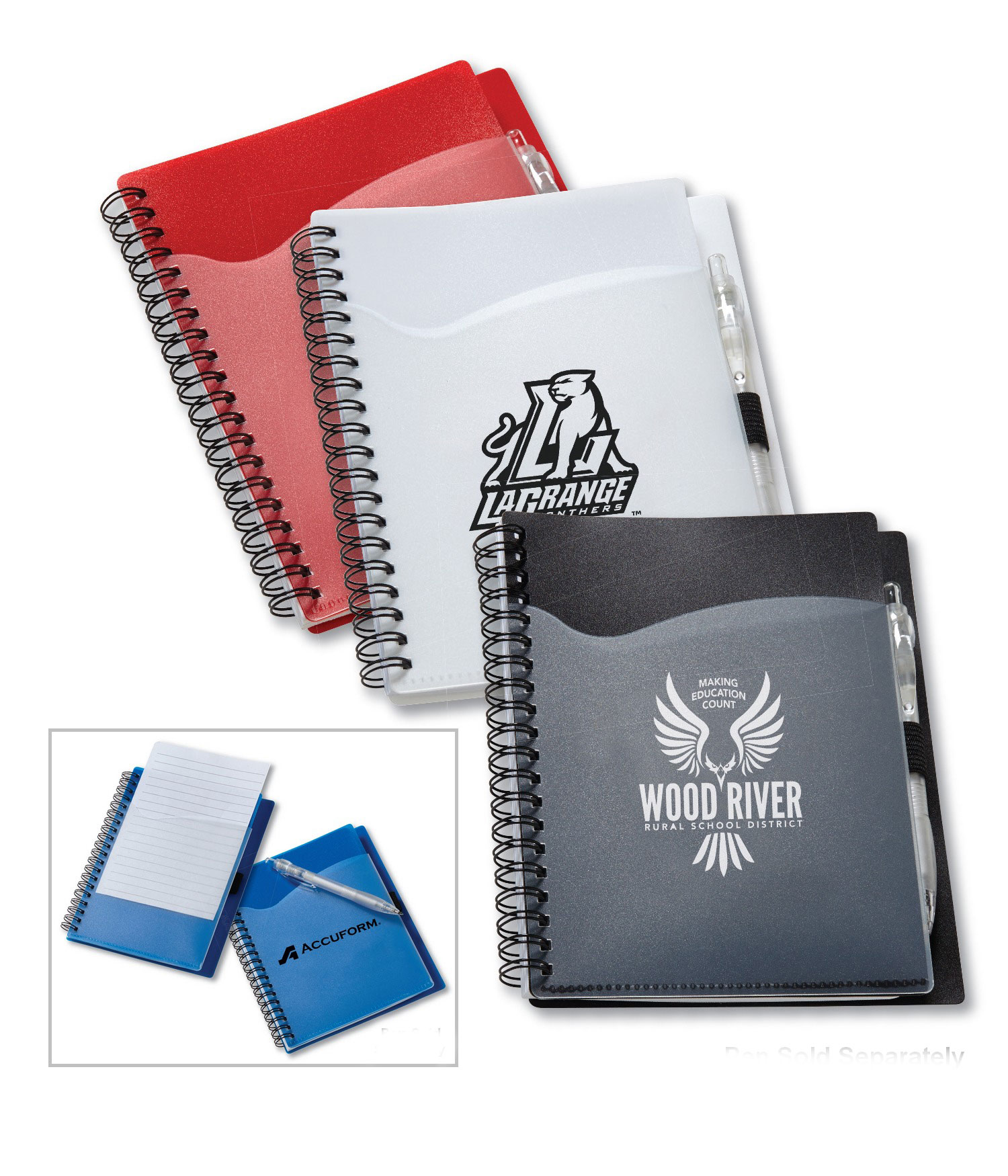 5 3/4"x7 1/8" Wave Spiral Notebook with Front Pocket