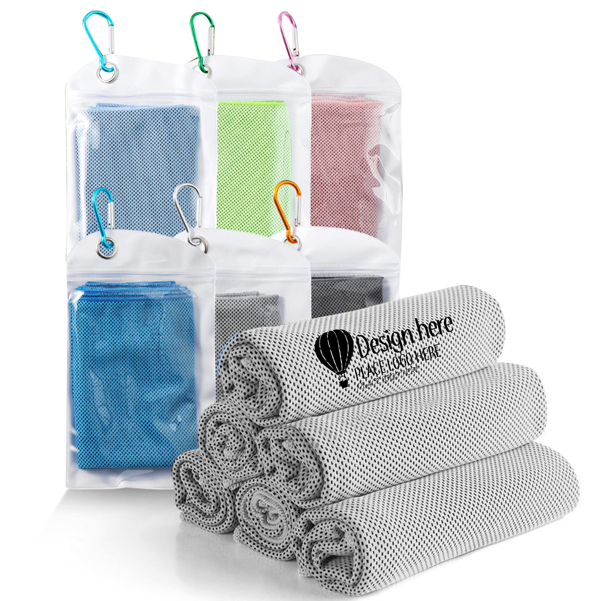 Ice Feeling Cooling Sport Towel With Carabiner 3