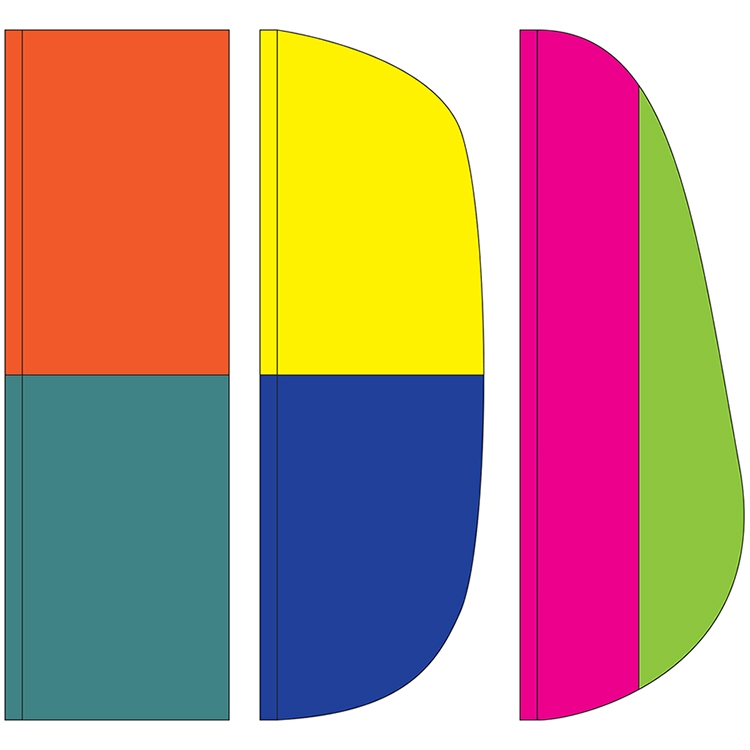 3' x 10' 2 Stripe Solid Color Feather Flags 1