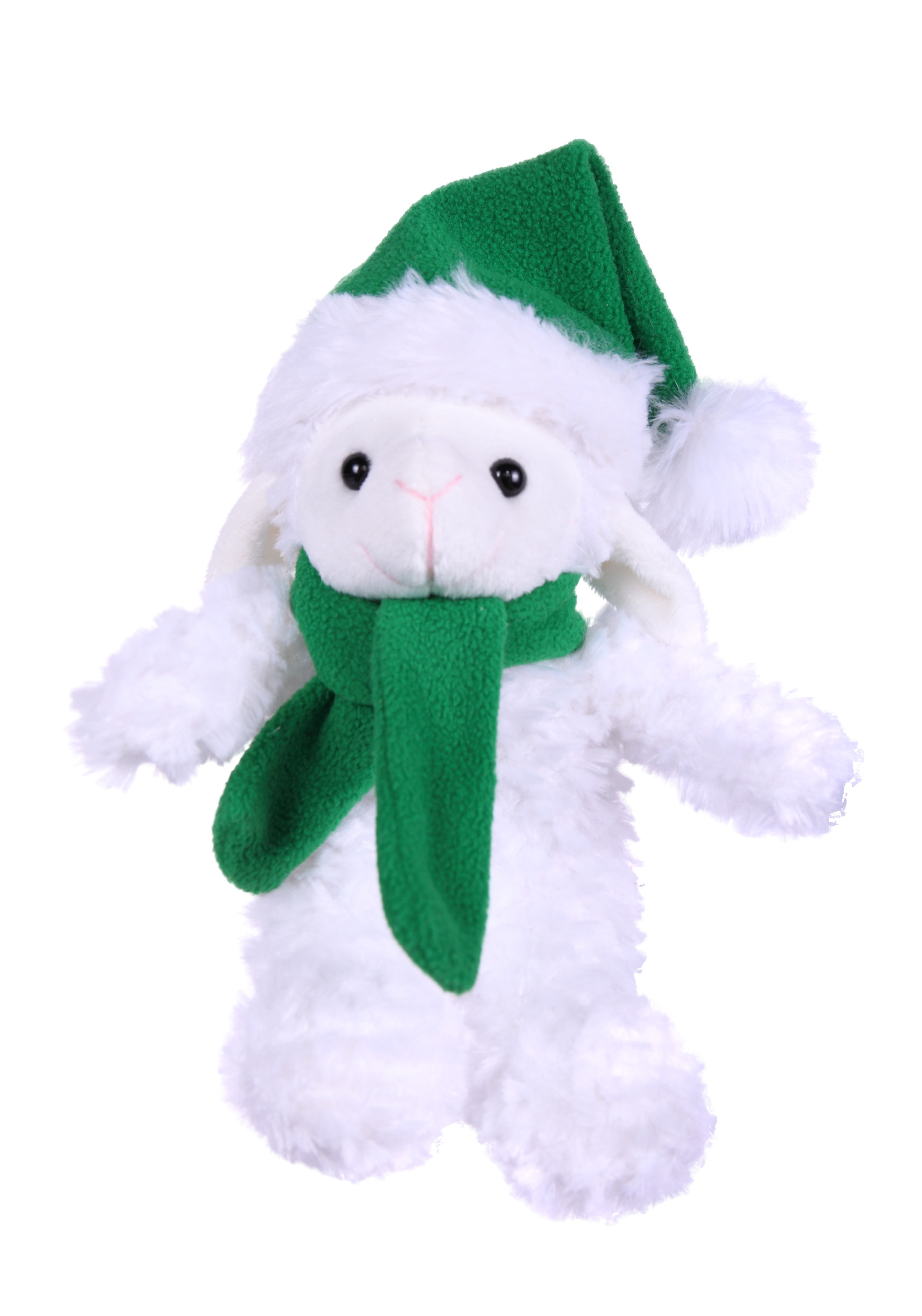 Soft Plush Stuffed Sheep with Christmas Hat and Scarf