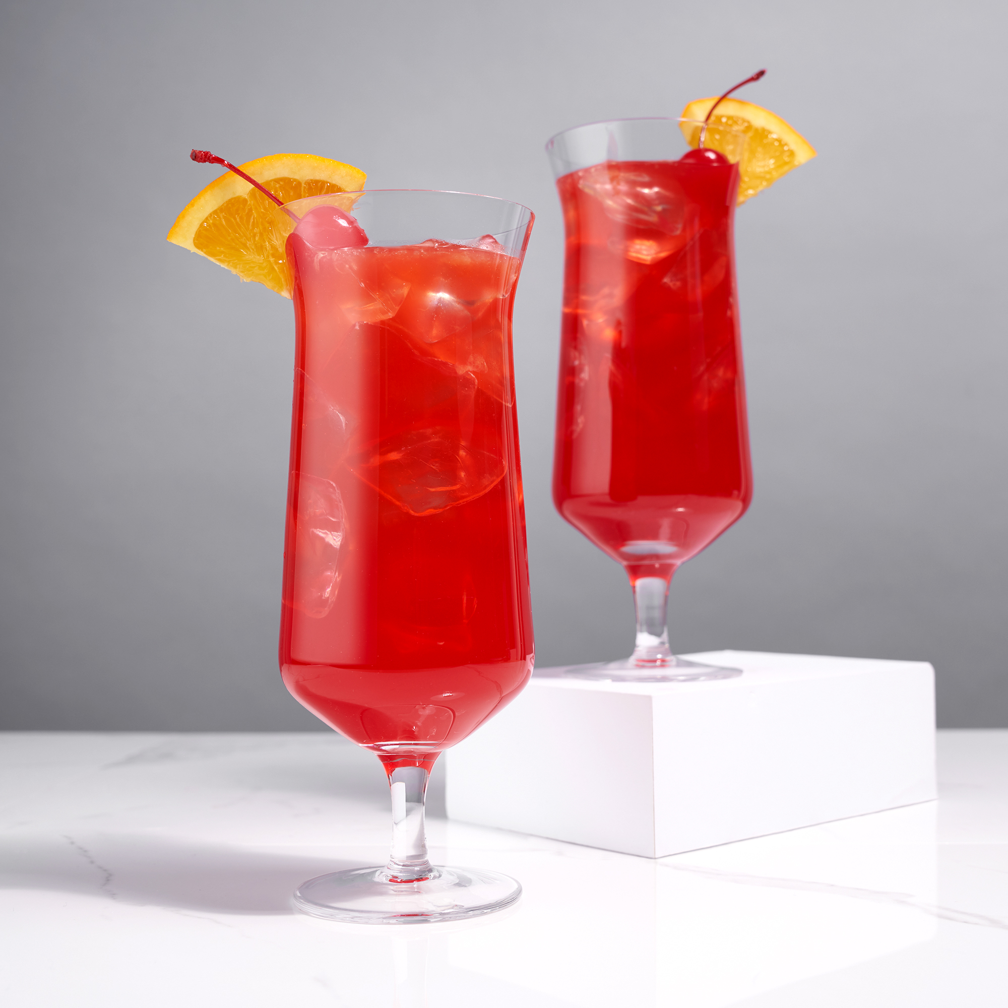 Viski® Angled Crystal Hurricane Glass, set of 2 4