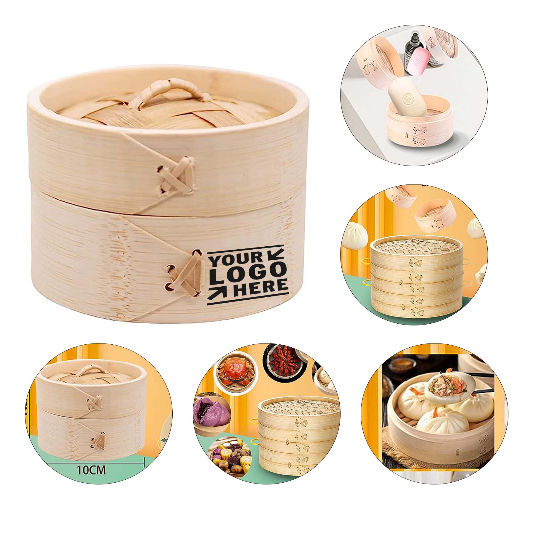 Women Kid Home Kitchen 4 Inch Bamboo Wood Candy Holder Soap Bar Container with Lid    