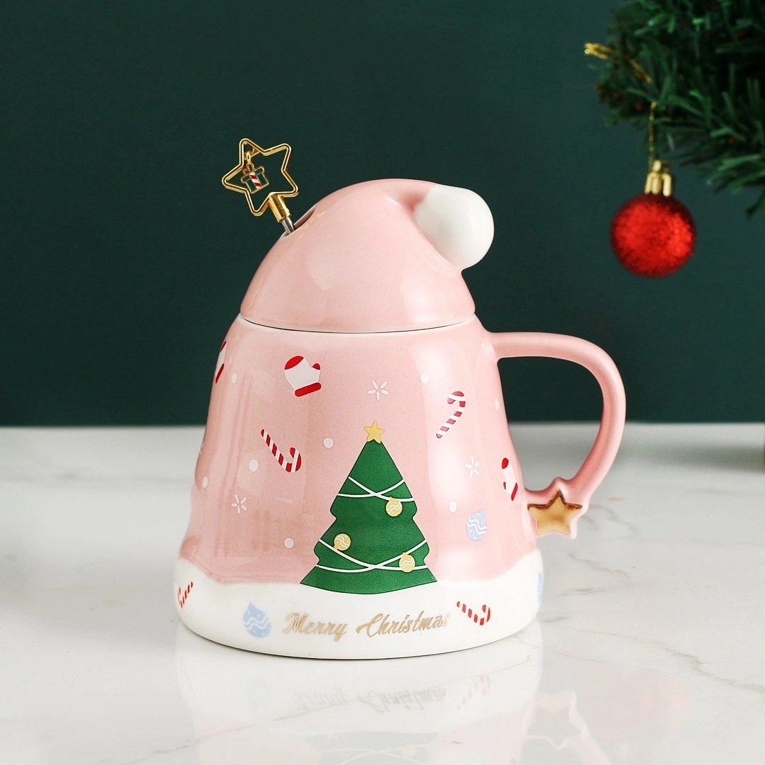 Christmas Hat Shaped Coffee Ceramic Mug 4