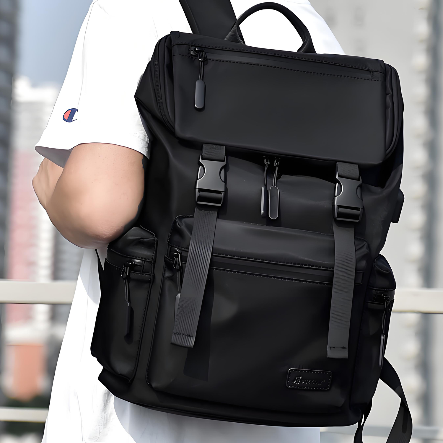 Korean-Style Oxford Cloth Large-Capacity Laptop Backpack 3