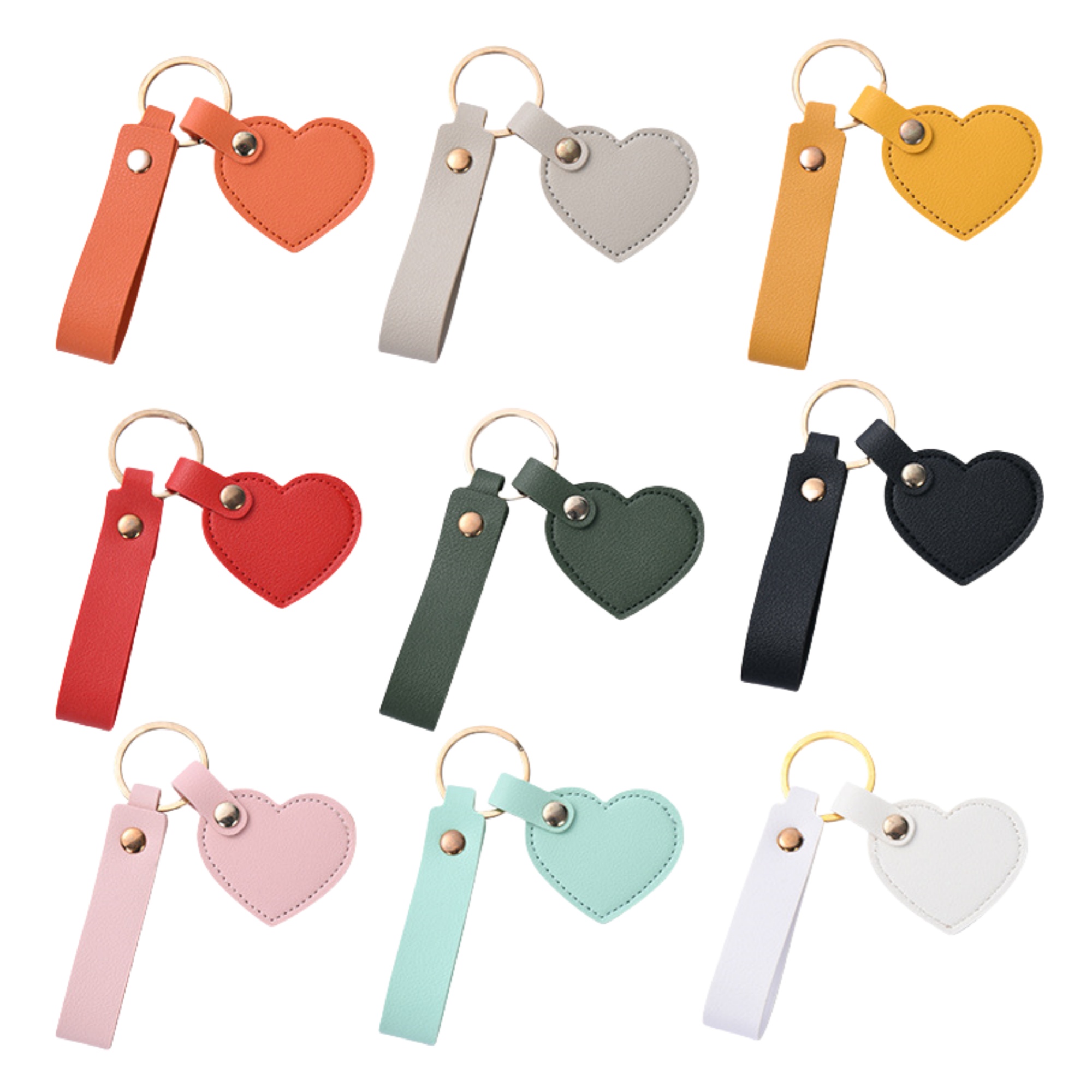 PU Leather Heart Keychain 2