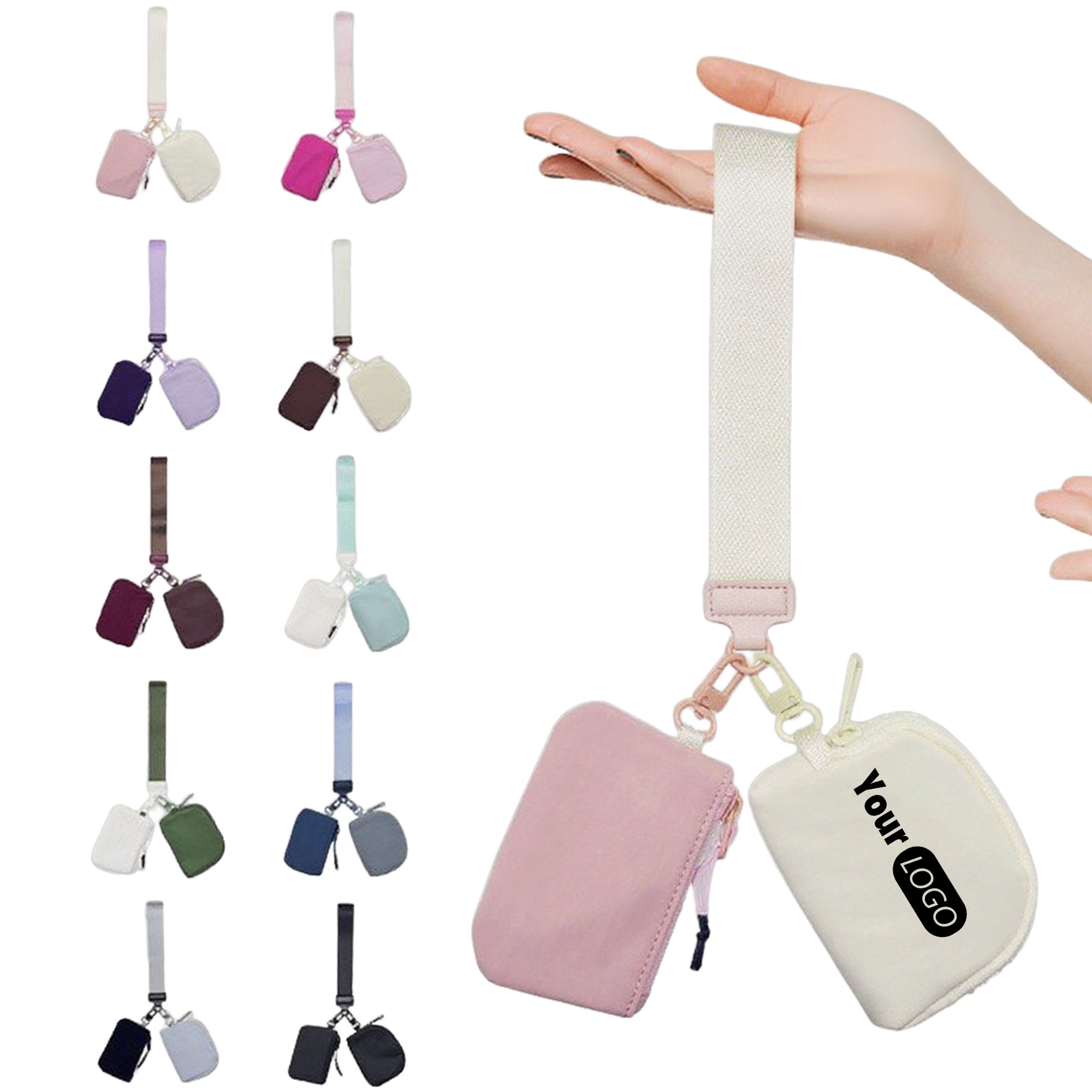 Portable Detachable Dual Pouch Wristlet Wallets 7
