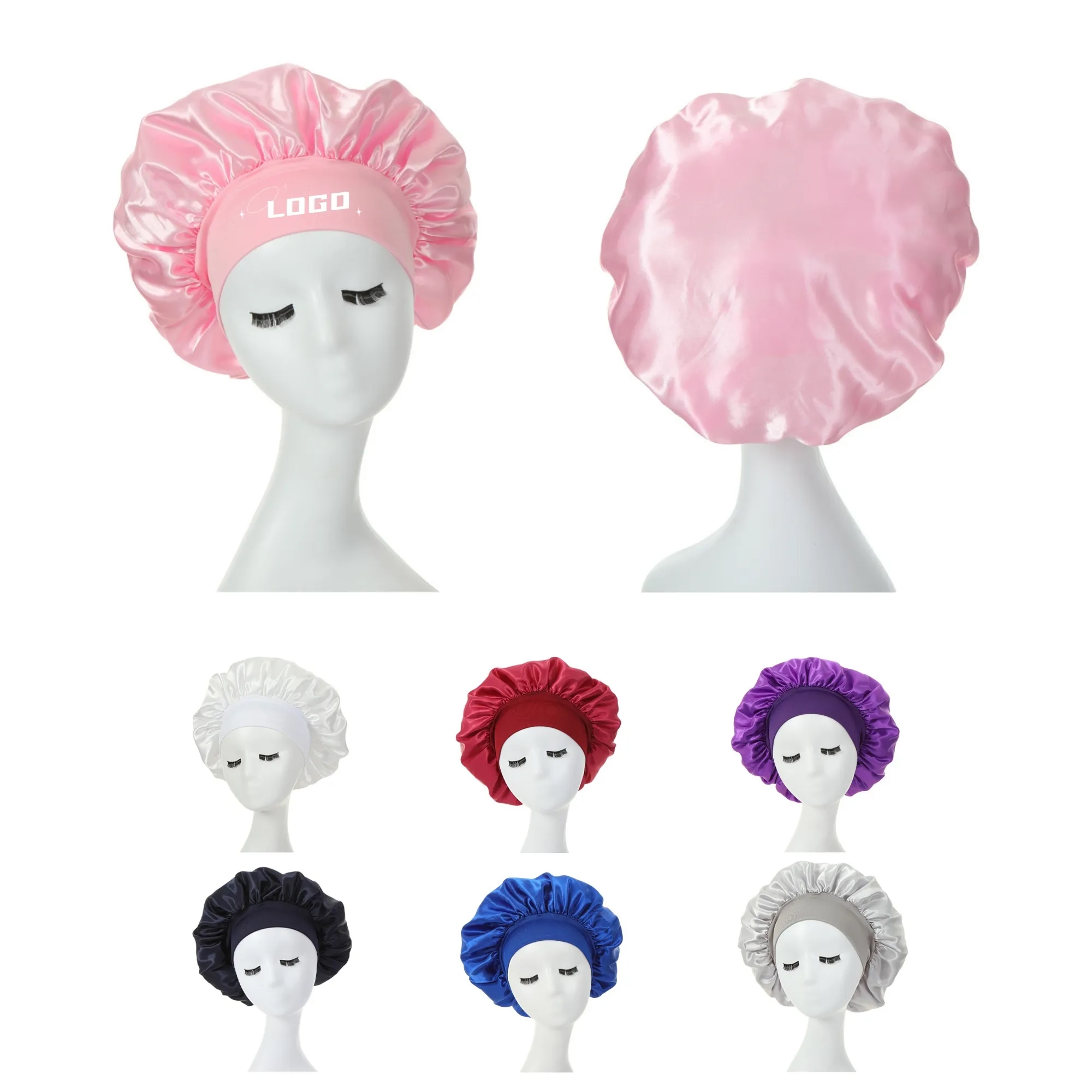 Large Satin Silk Bonnet Sleep Cap 7