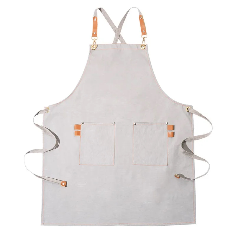 Cotton Canvas Bib Apron with Pocket 5