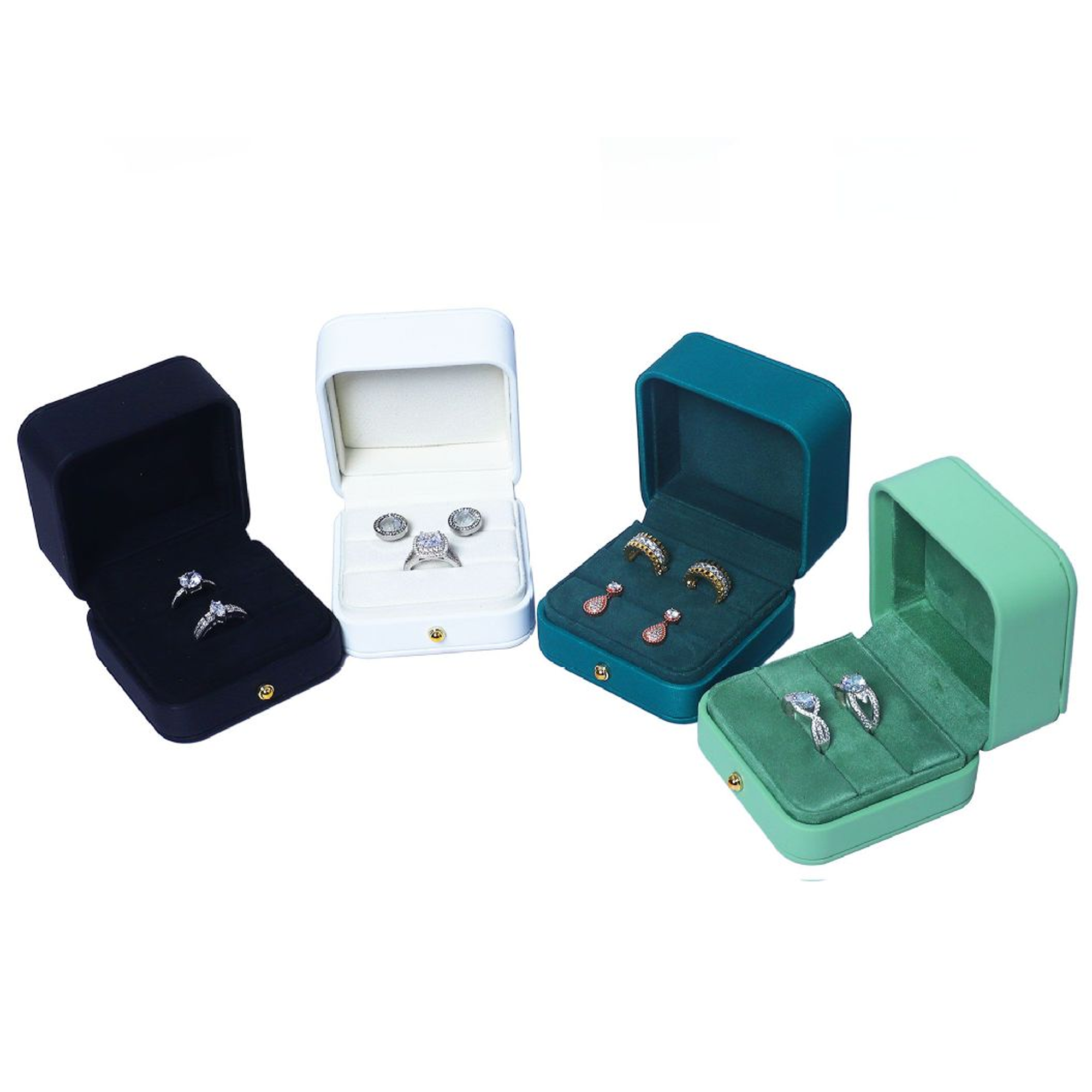 Pu Rounded Ring Box With Customised Logo 4