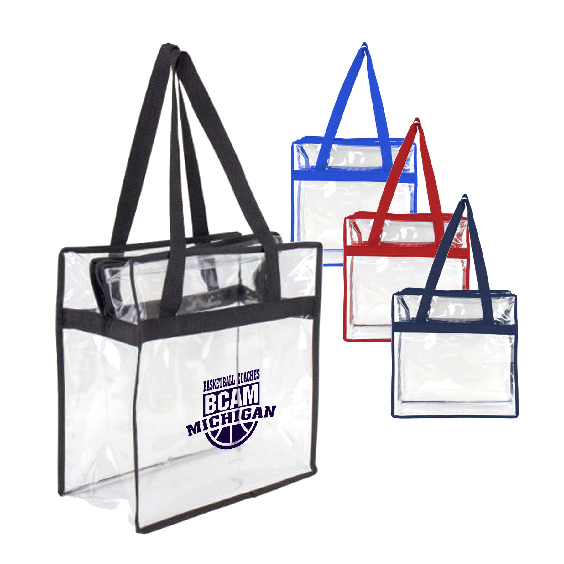 Basic Clear Stadium Security Zipper Tote 4