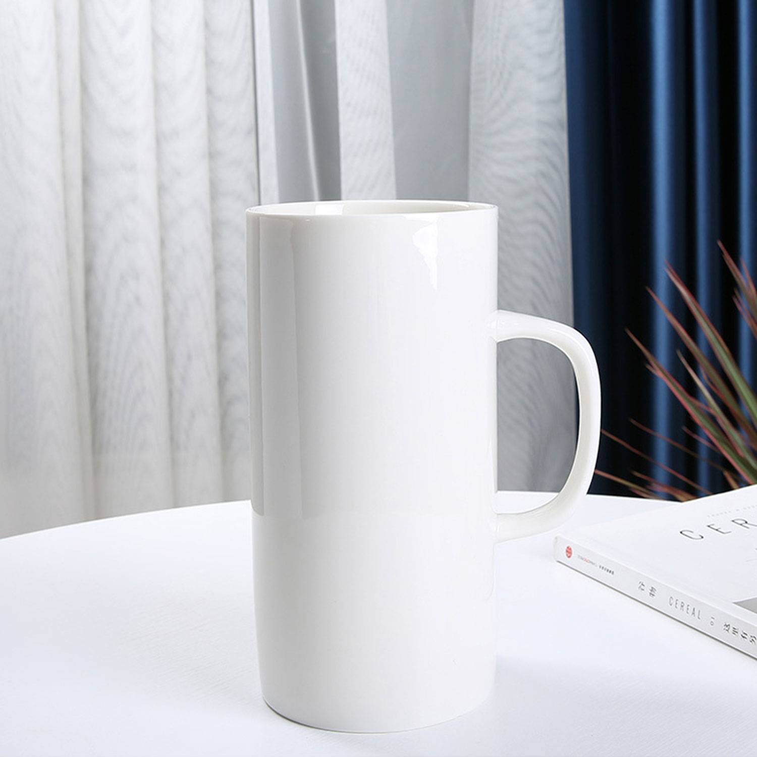 40.5oz Tall Ceramic Mug Large Capacity Straight Design 4