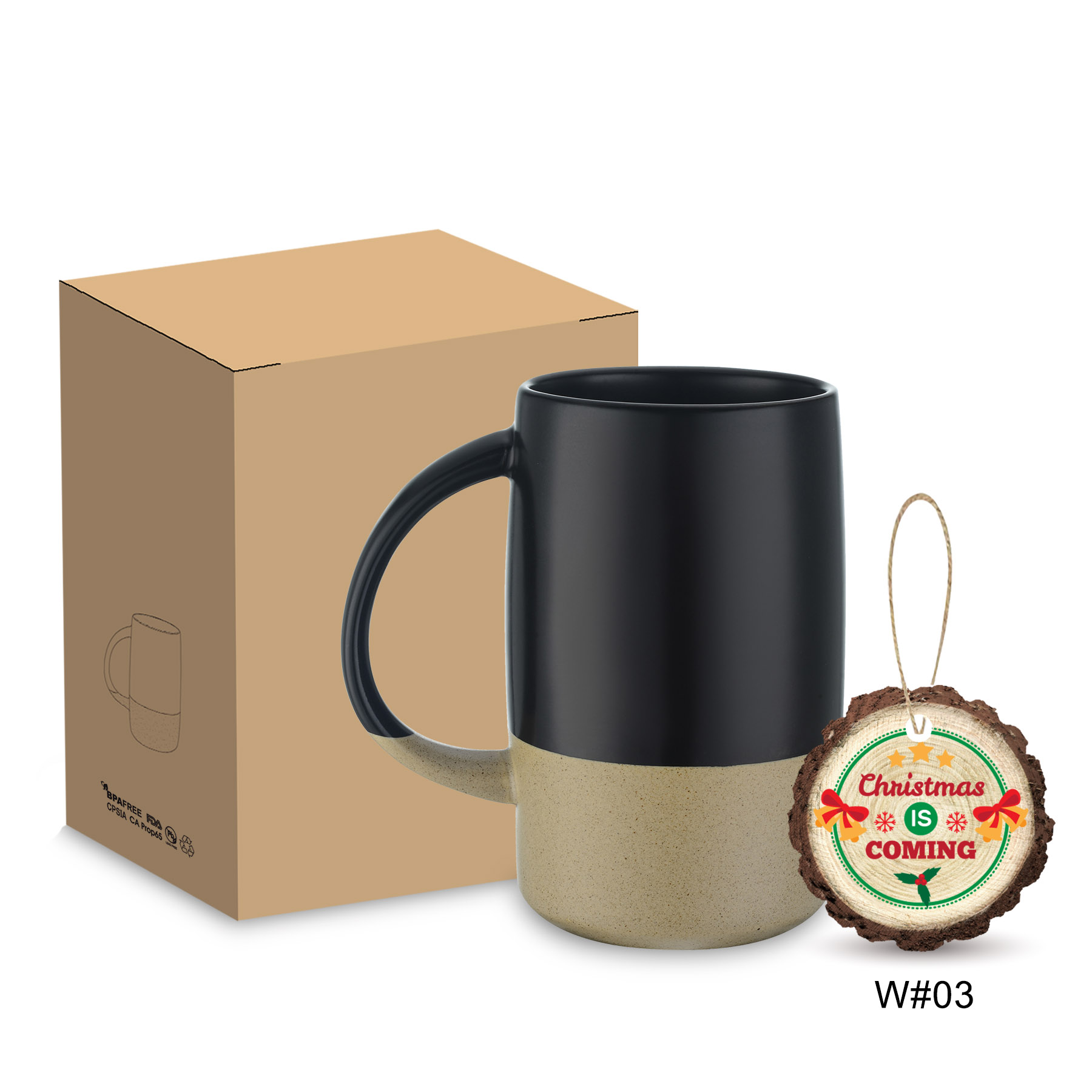 Boxed 17 oz. Two-tone Ceramic Mug and 3" Ornament Gift Set 5