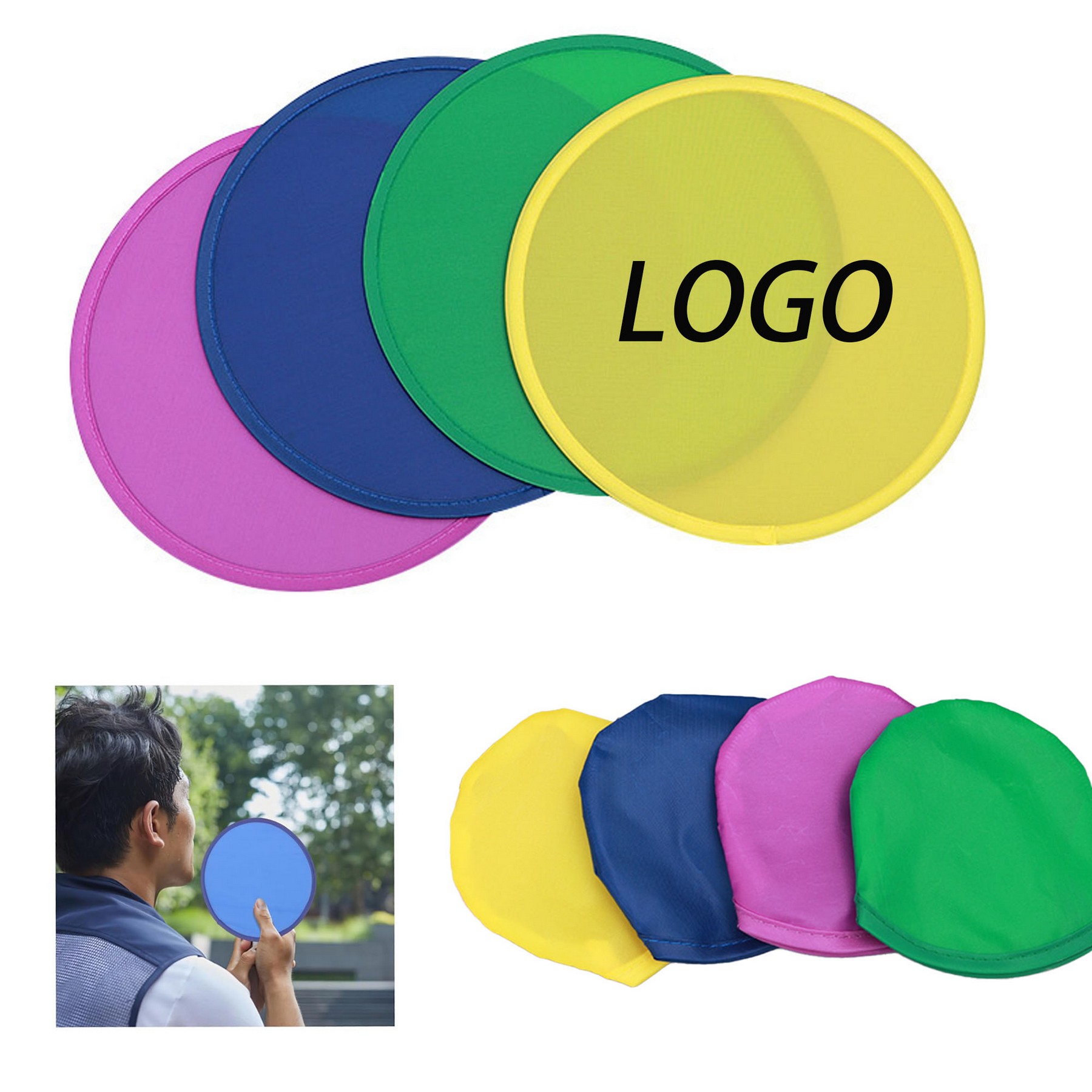 Foldable Flying Disc Fan With Pouch