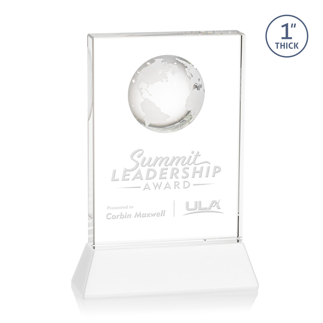 Ambassador Globe Award on Base - White 6