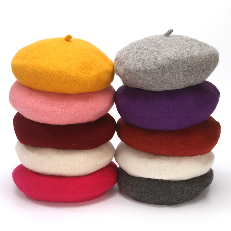 Wool Beret Cap easily folded away to pack into your handbag 3