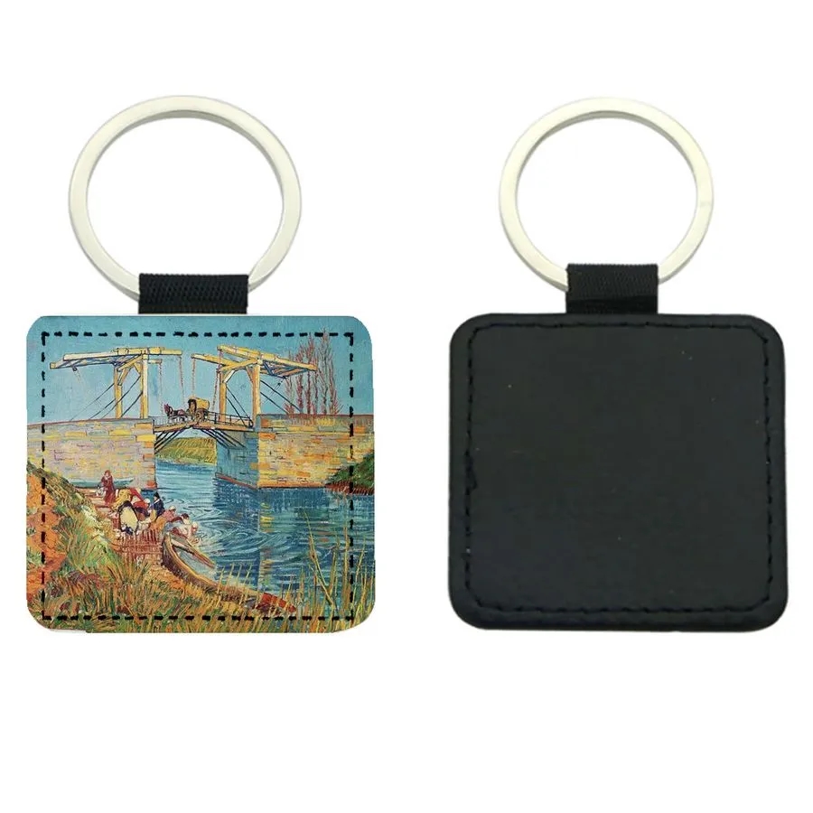 Square Leather Keychain 5