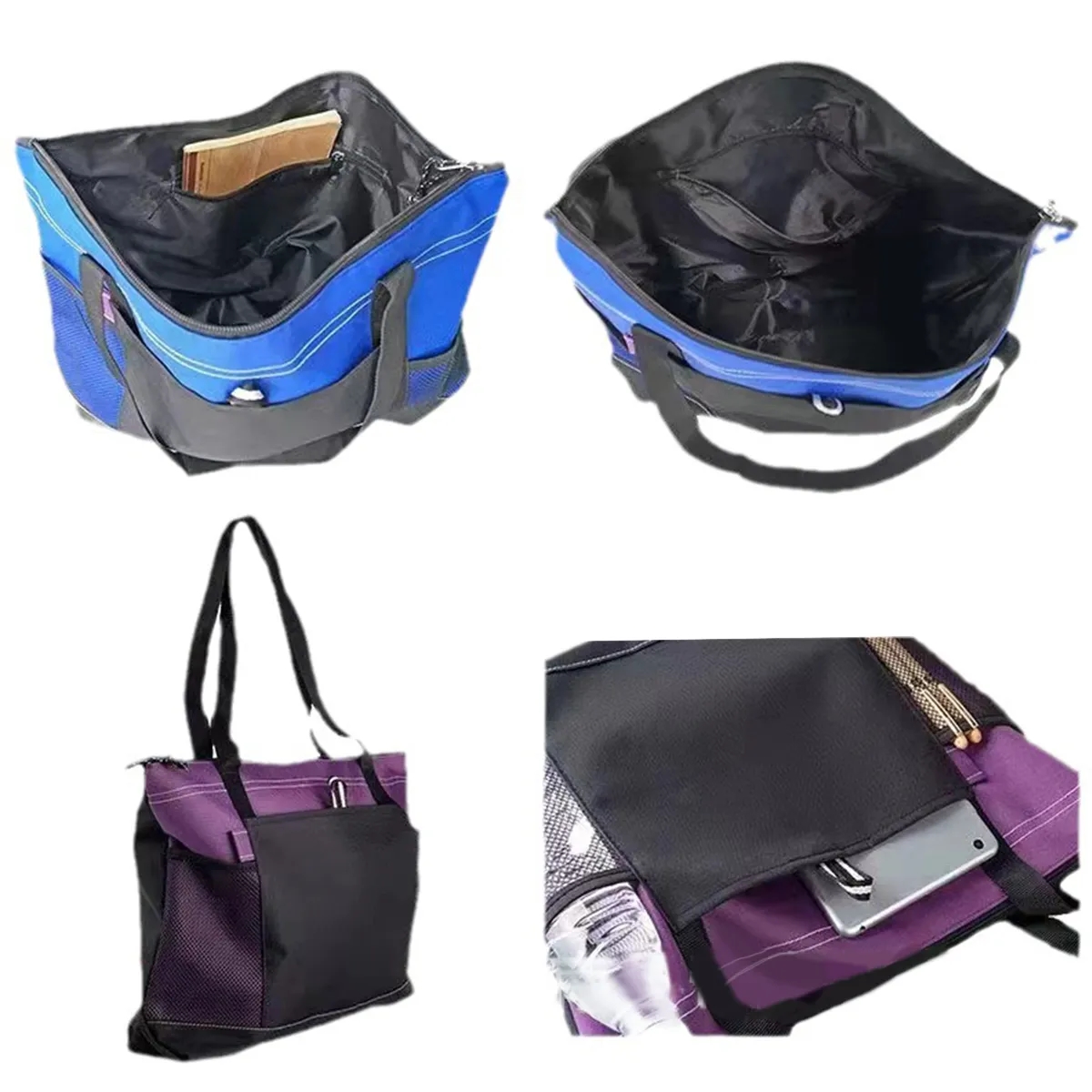 Large Capacity Foldable Waterproof Sandproof Beach Tote Bag, custom tote bag with logo imprint 5