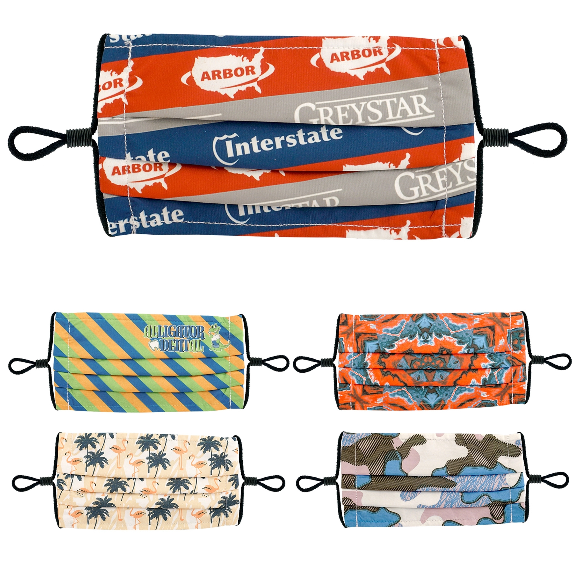 Full Color Pleated Face Mask