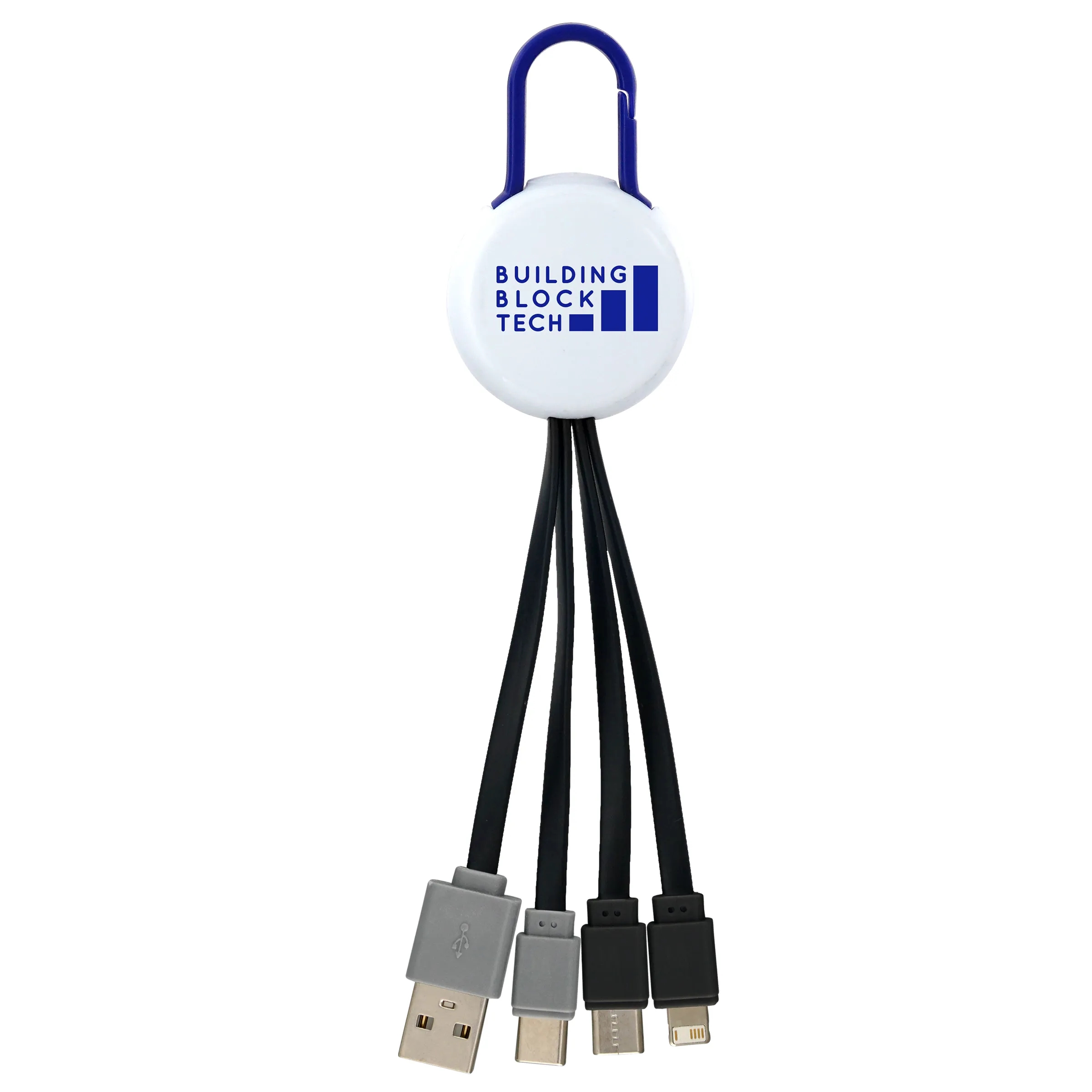 WHITE COLORFUL CLIP DUAL INPUT 3 IN 1 CHARGING CABLE 8