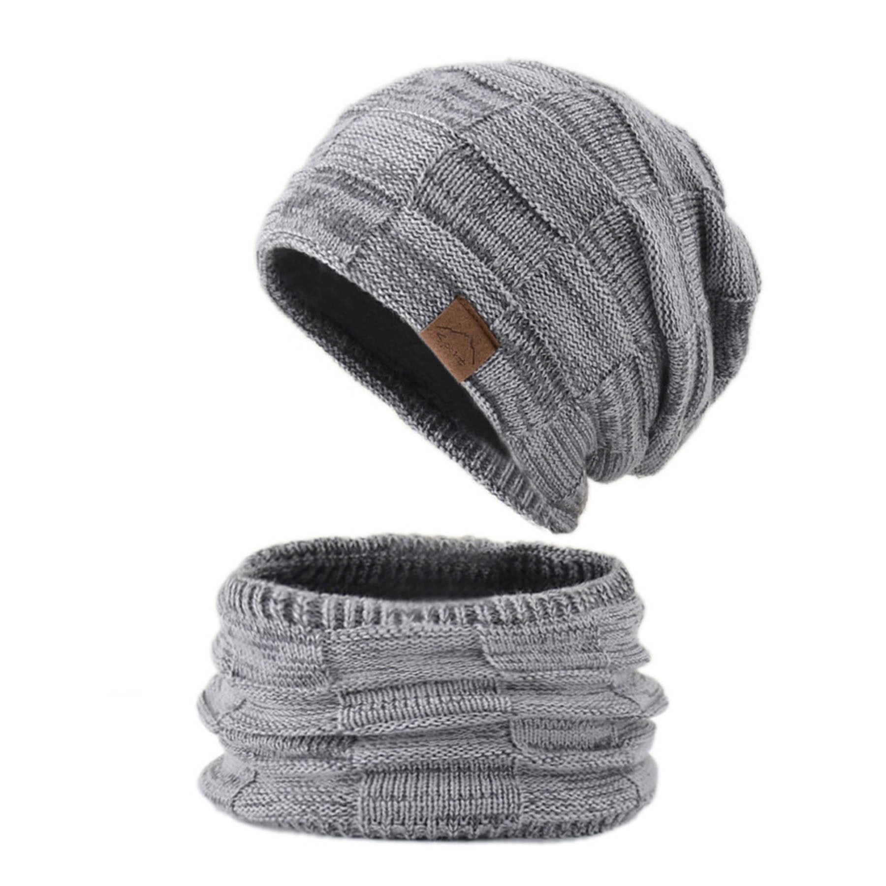 Warm Knit Skull Cap Neck Scarf Set 3