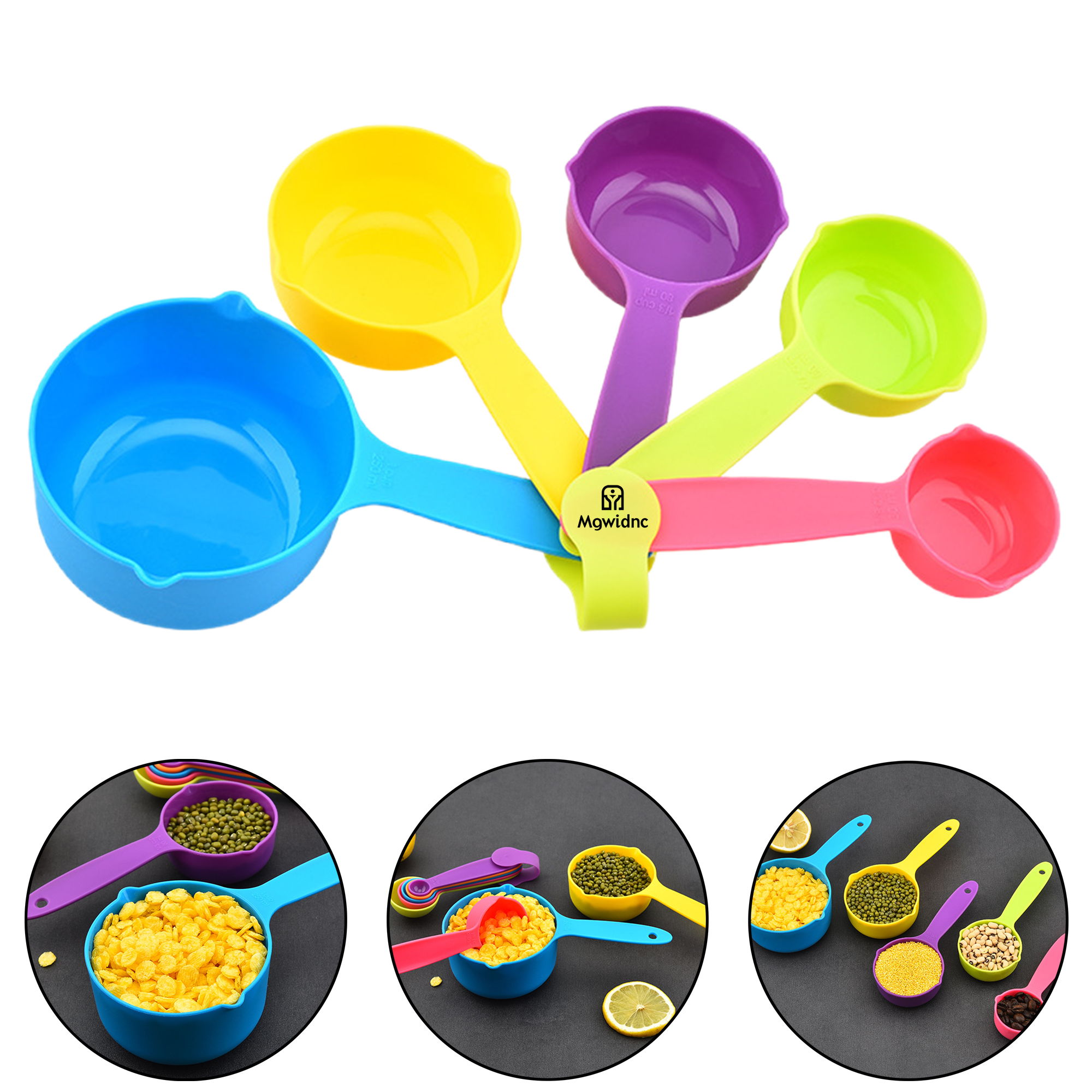 5-Piece Colorful Plastic Measuring Cup