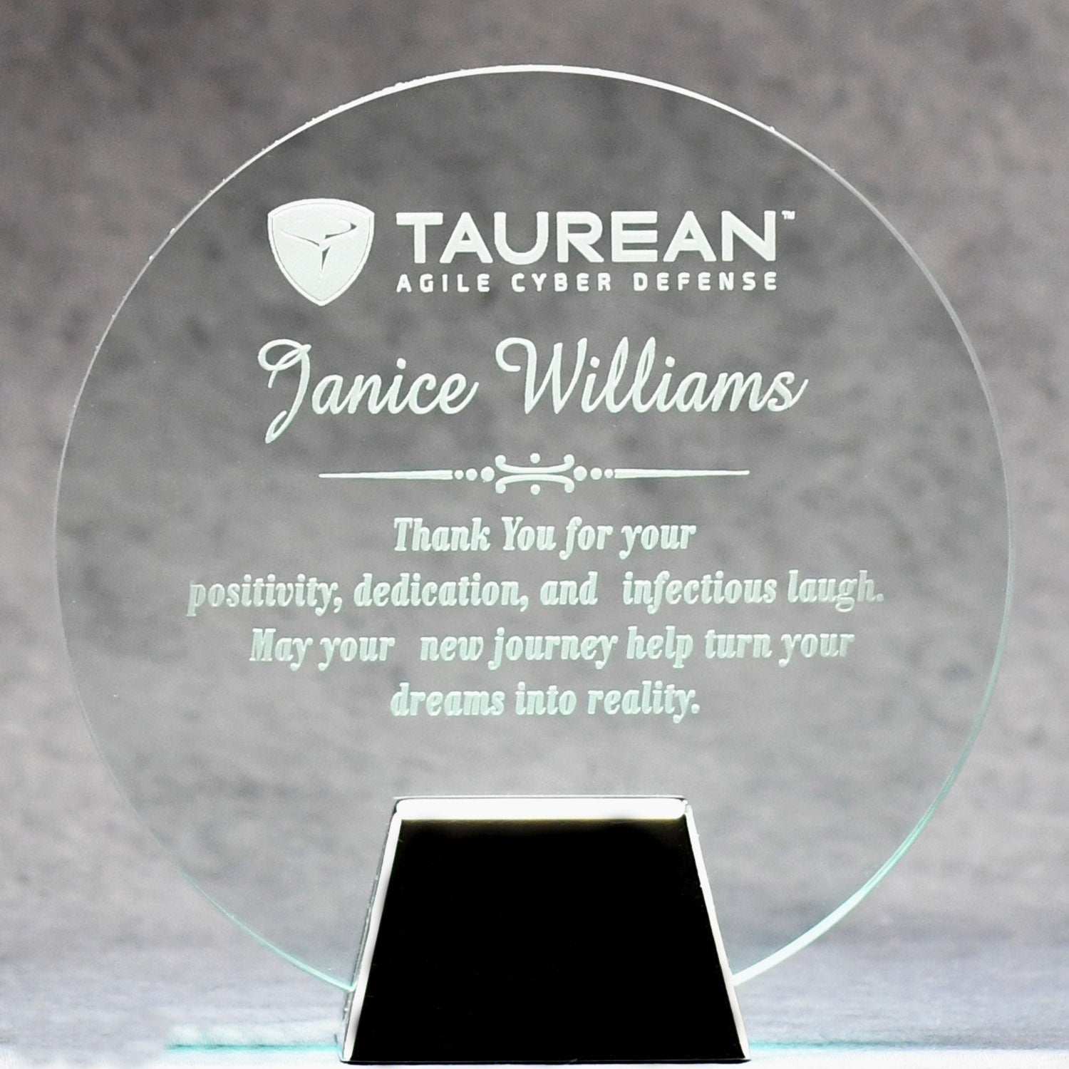 Jade Glass Circle With Chrome Stand 5