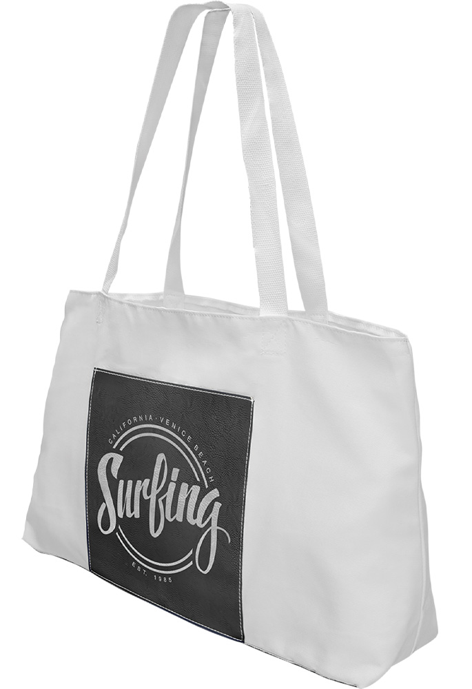 Black & Silver Laserable Leatherette Gusset Bag. 1