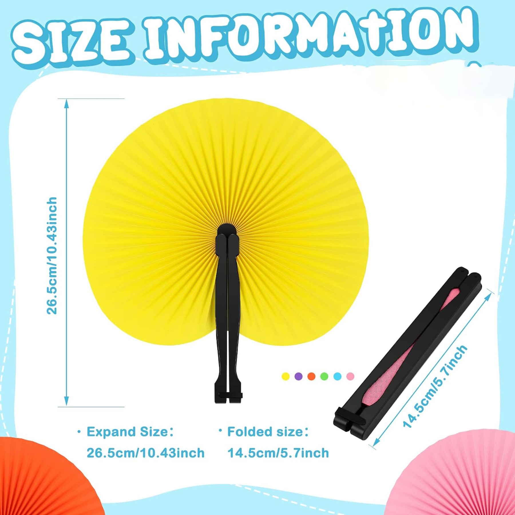 Plastic Colorful Folding Hand Fan 2