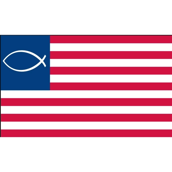 Religious Premium Car Flag - Jesus Fish 1