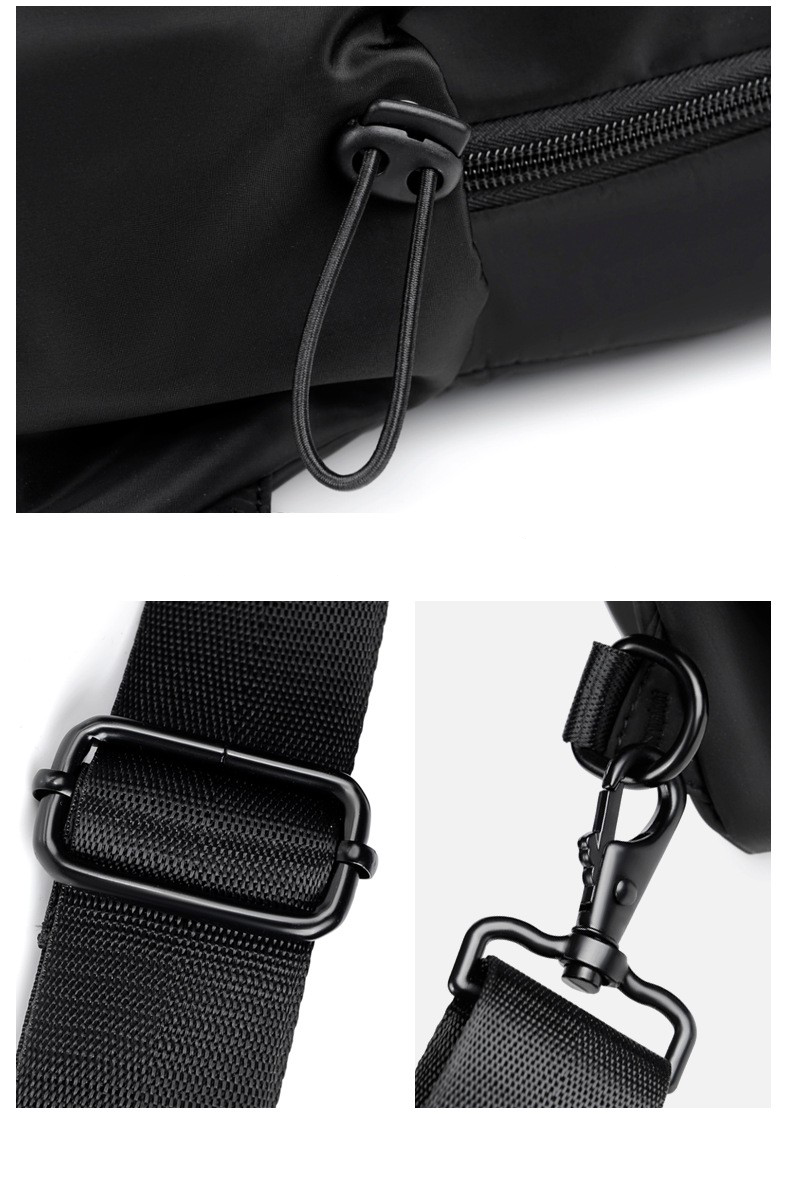 Nylon Small Black Sling Crossbody Bag With USB Charging Port 9